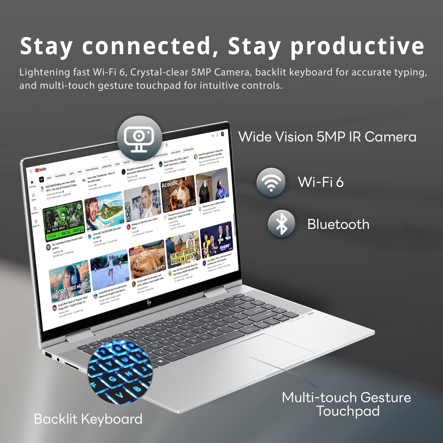 Refurbished-HP Envy x360 2-in-1 15.6" FHD Touchscreen Laptop, Intel i7-1355U, 1TB SSD, 16GB LPDDR5 RAM, Intel Iris Xe Graphics, Backlit Keyboard, Win