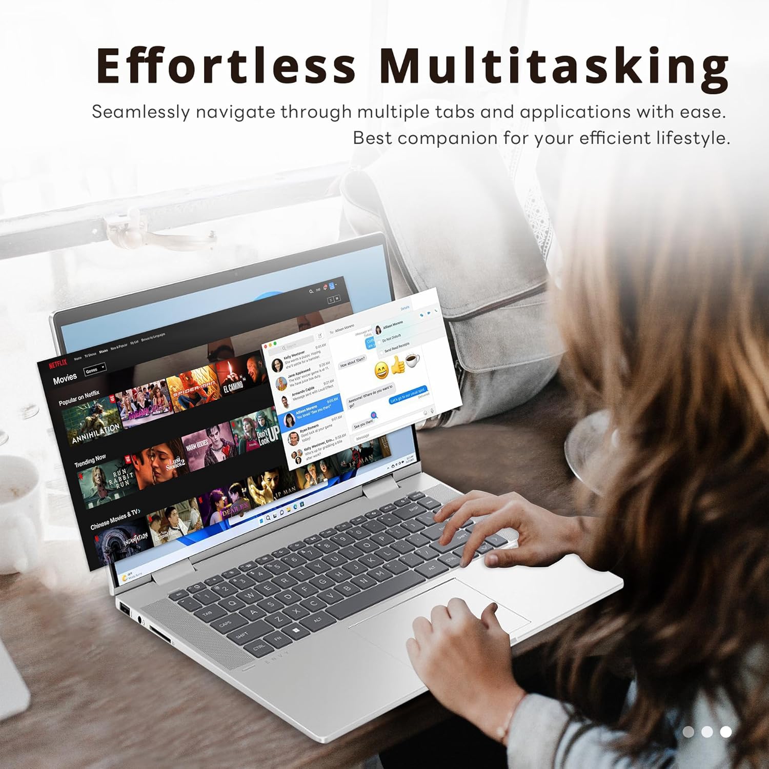 Refurbished-HP Envy x360 2-in-1 15.6" FHD Touchscreen Laptop, Intel i7-1355U, 1TB SSD, 16GB LPDDR5 RAM, Intel Iris Xe Graphics, Backlit Keyboard, Win