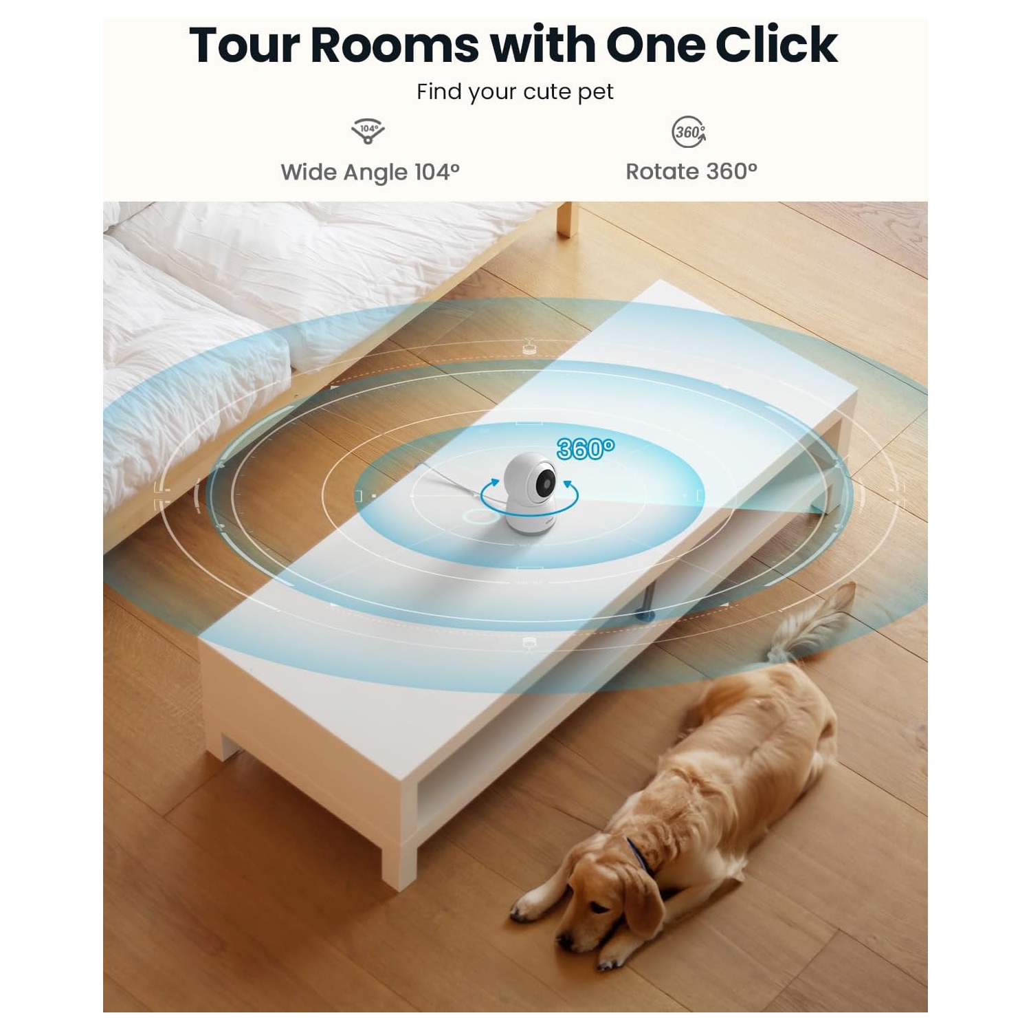 ieGeek 5MP Indoor Security Camera,5G&2.4G WiFi Baby Monitor Pet Cameras,Video Cam with Phone App,Smart Motion Sensor,Auto Tracking,PTZ 360° Dog Cam,