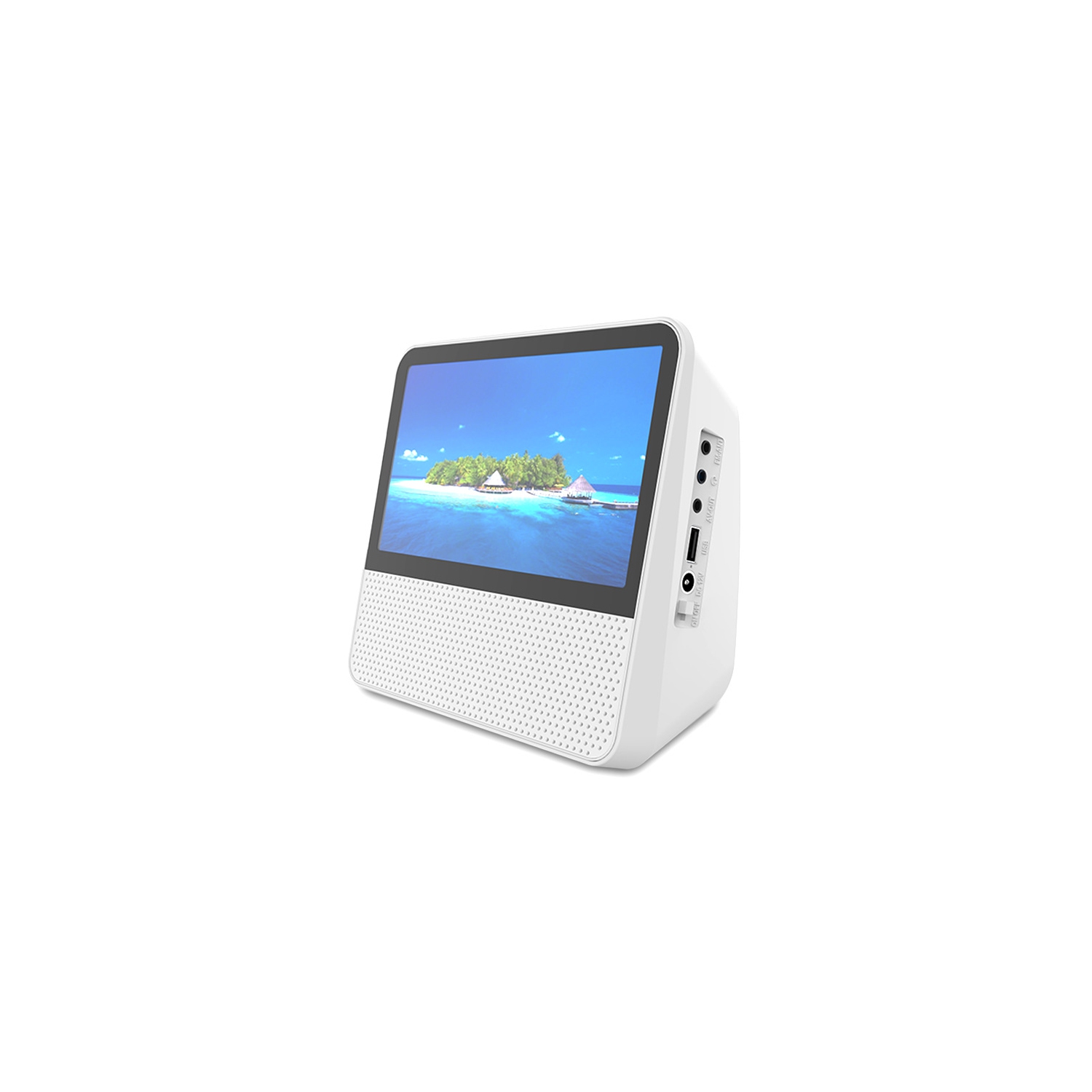 DVD Player with 7'' HD Digital Screen, Stereo Sound, RC, Sync TV, Bluetooth Rechargeable DVD Player, DVD/CD/USB