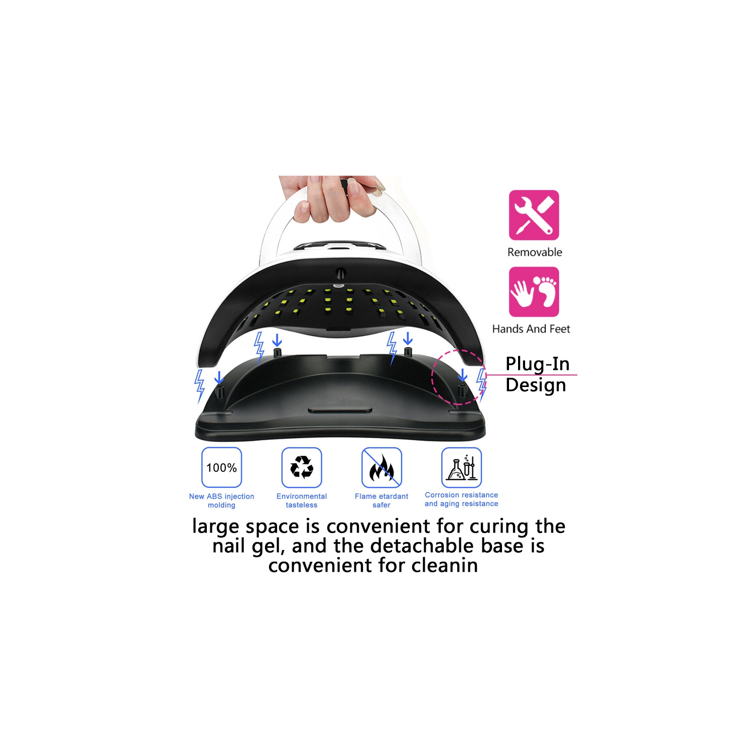 Lampe de séchoir à ongles professionnelle 280w pour manucure Puissante lampe à ongles UV Gel 66 LED