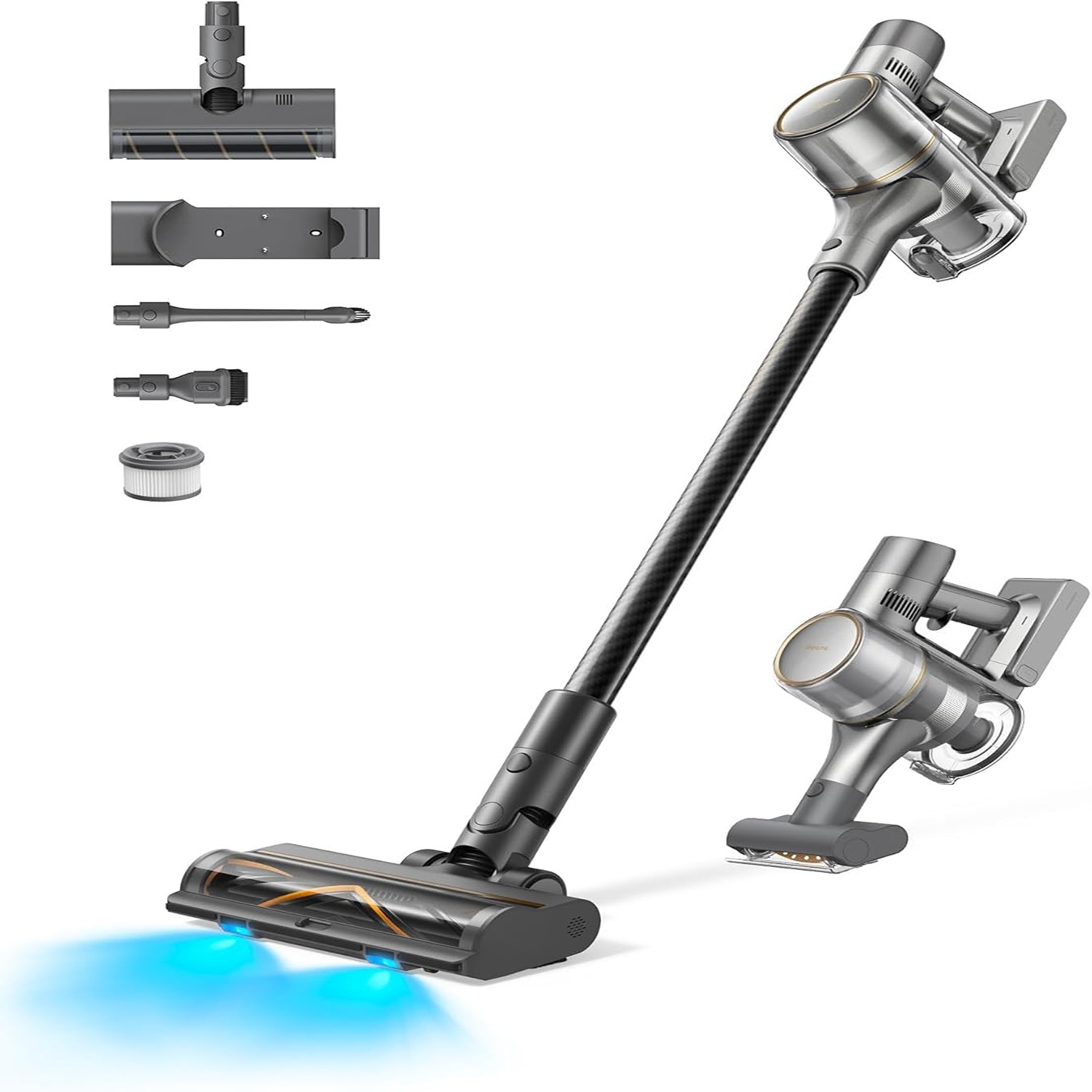 DREAME R20 Cordless Vacuum - Dual Brush, 90 Min Runtime, Powerful for Carpet & Pet Hair