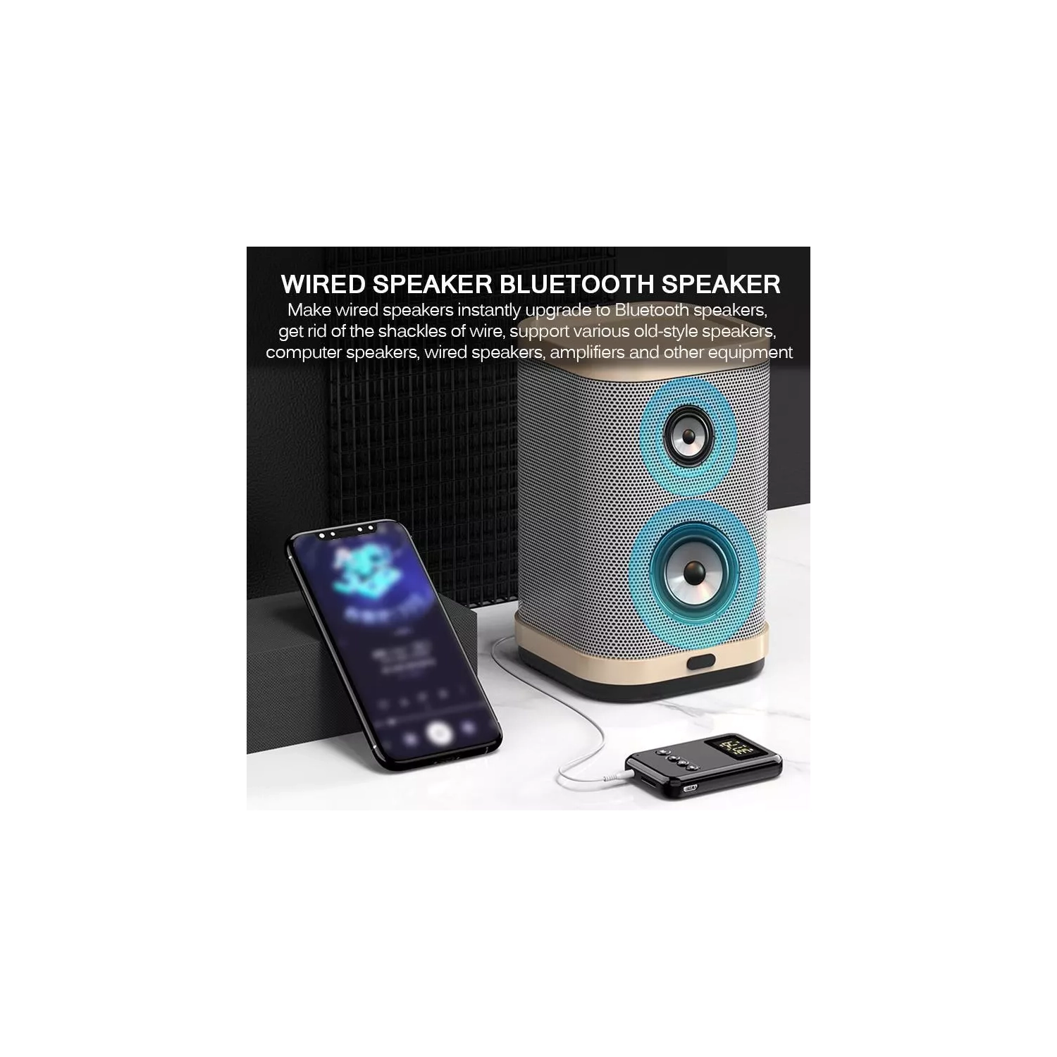 Bluetooth FM Transmitter Adapter Car Audio Stereo Wireless Music Receiver TV Computer