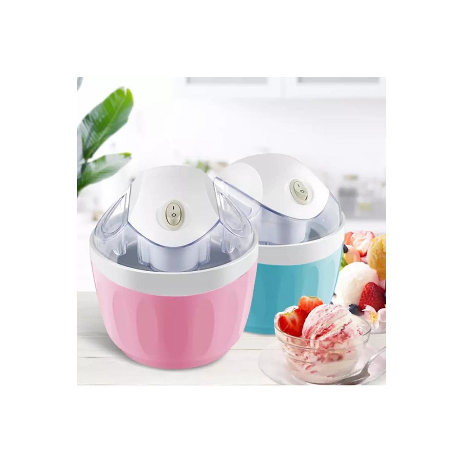 Quick-freezing ice cream machine – 500ml healthy dessert machine, compact and portable, 360° stirring, no ice residue, one-button operation