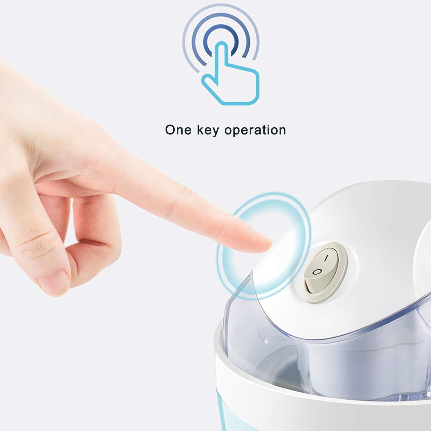 Quick-freezing ice cream machine – 500ml healthy dessert machine, compact and portable, 360° stirring, no ice residue, one-button operation