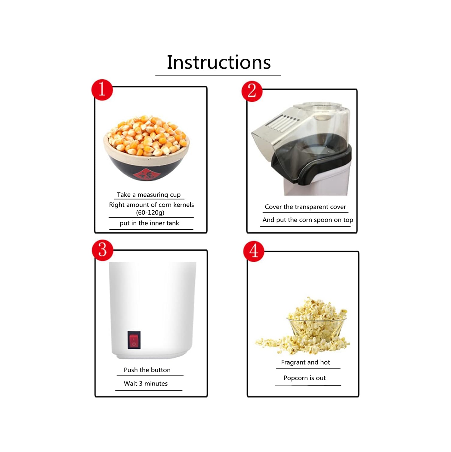 machine à maïs soufflé domestique de 1200 w&nbsp;: éclate rapidement en 3 minutes, avec un taux de maïs soufflé allant jusqu'à 98 %, sans huile,