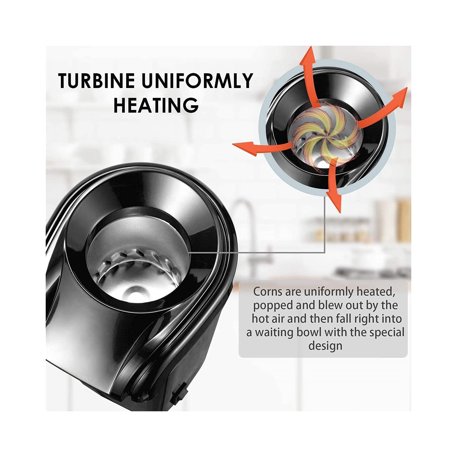 machine à maïs soufflé domestique de 1200 w&nbsp;: éclate rapidement en 3 minutes, avec un taux de maïs soufflé allant jusqu'à 98 %, sans huile,