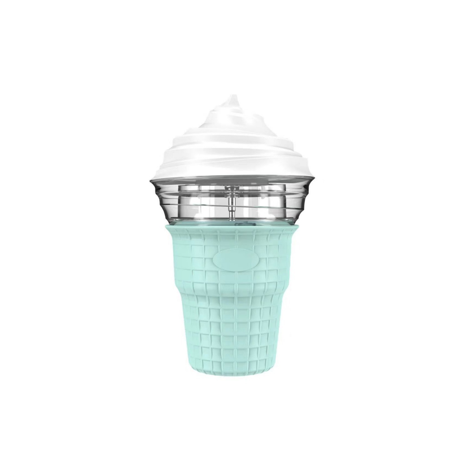 Mini machine ice cream machine, DIY soft ice cream, 400ml unique appearance home ice cream machine, simulated manual stirring, easy to clean and