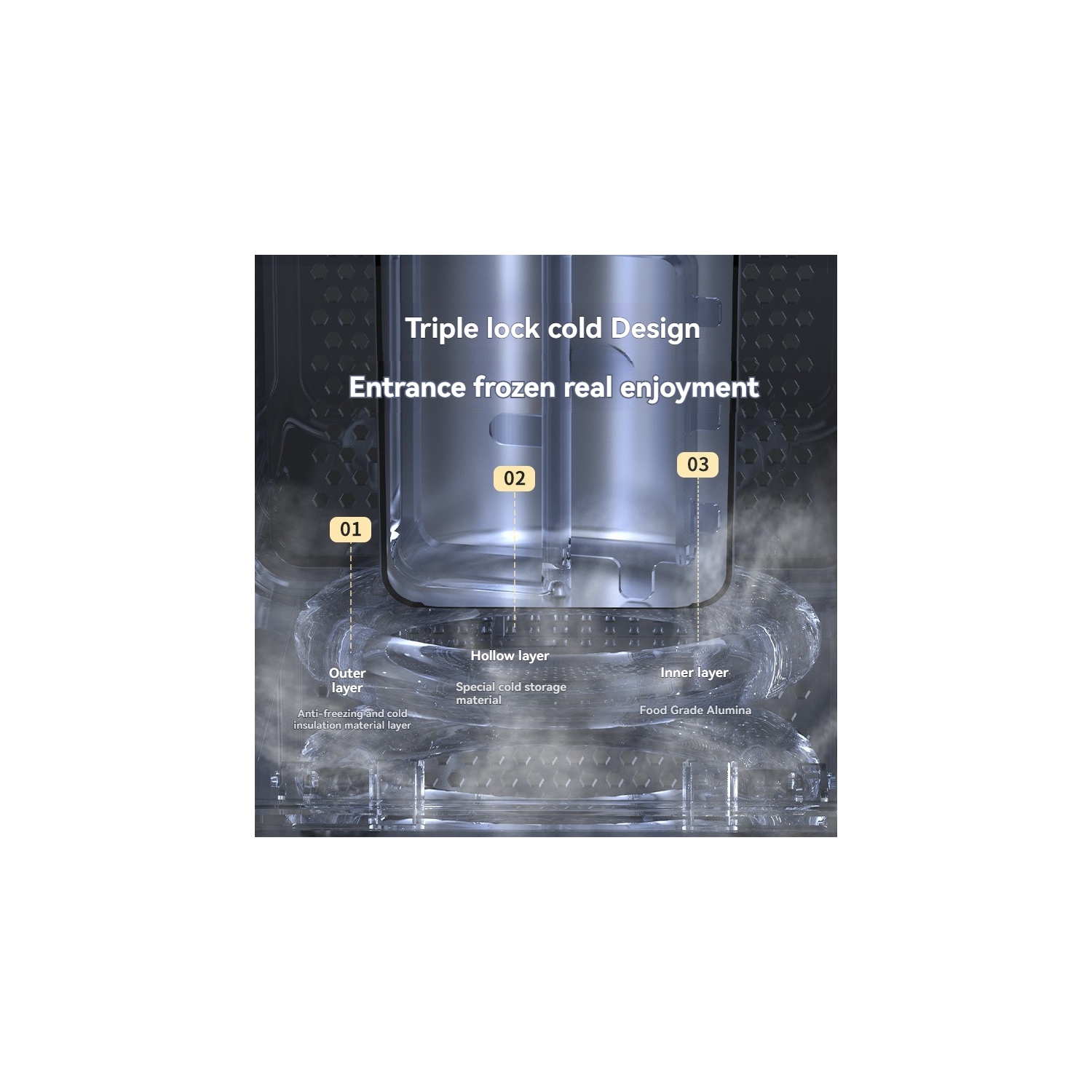 Machine à crème glacée intelligente – portative pour une utilisation domestique, commande à une touche, triple verrouillage à froid, refroidissement