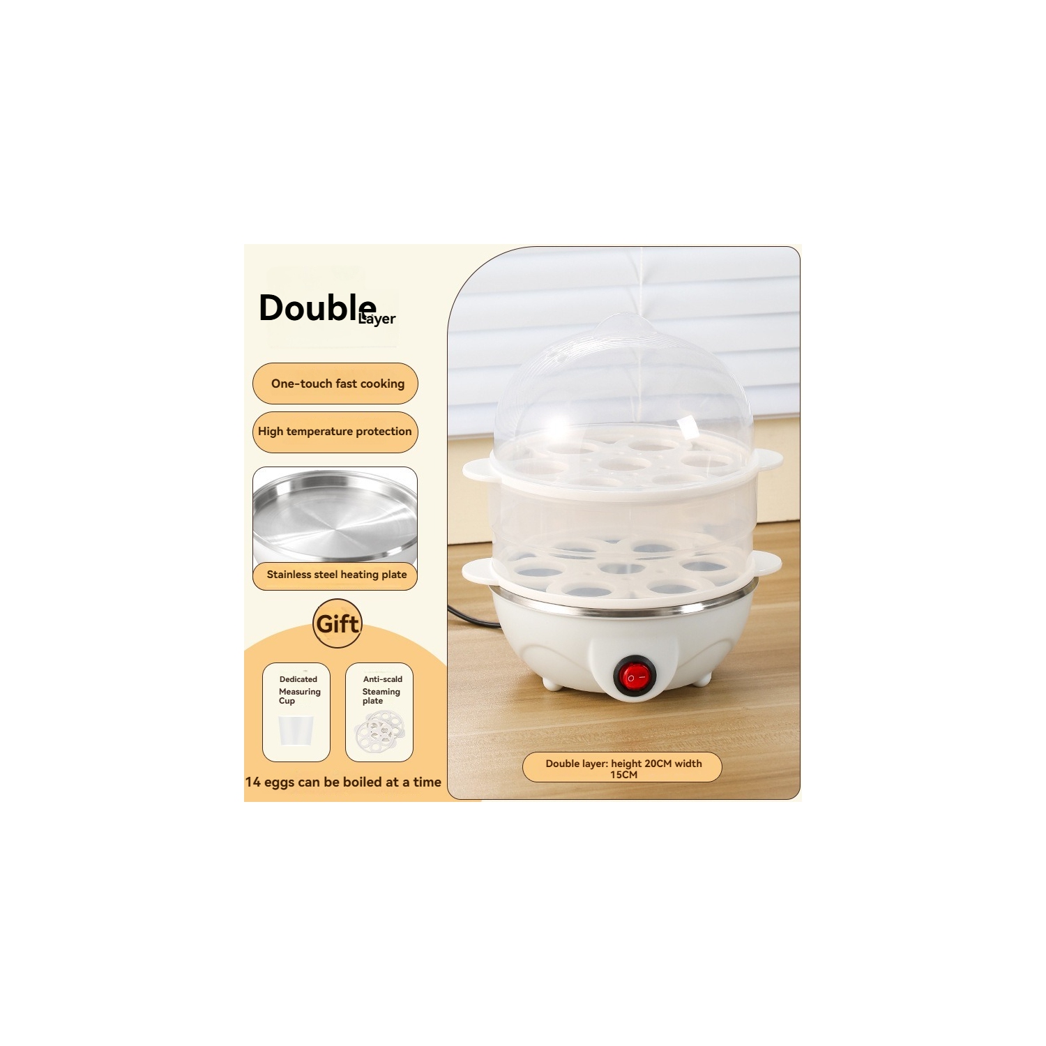 Multifunctional cooking pot - one-button operation, anti-dry burn protection, stainless steel material, safe to use, easy to disassemble and wash,