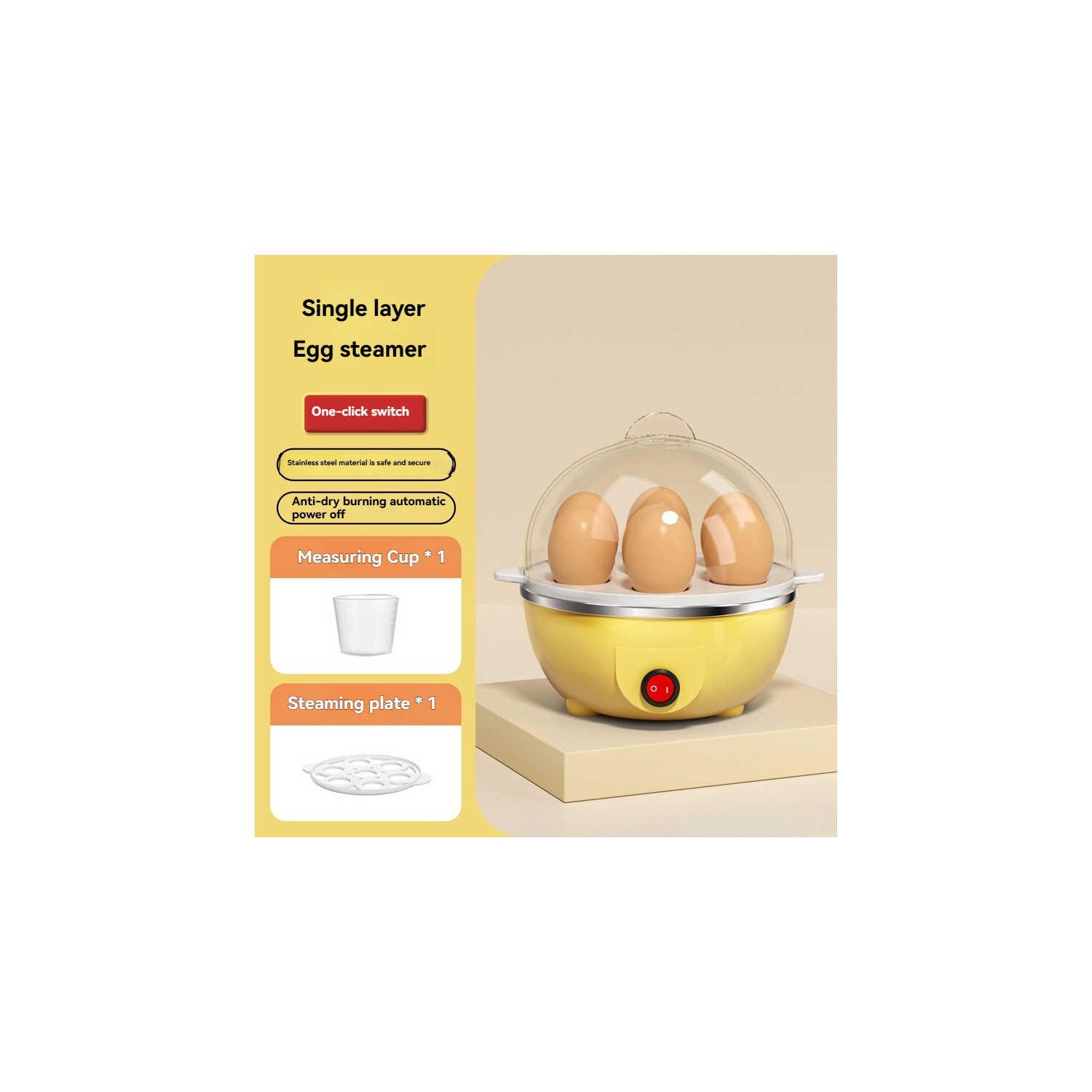 Multifunctional cooking pot - one-button operation, anti-dry burn protection, stainless steel material, safe to use, easy to disassemble and wash,