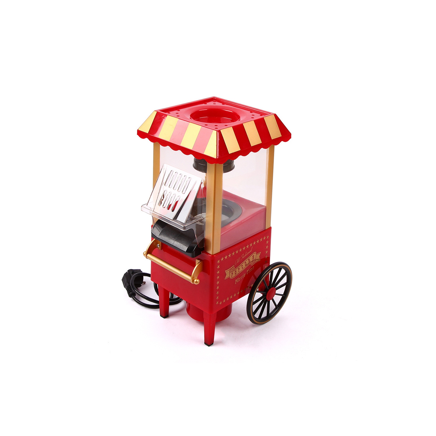 Portable popcorn machine 1200w hot air popcorn machine No oil required, easy to clean, pops quickly in 3 minutes, healthy home snack machine