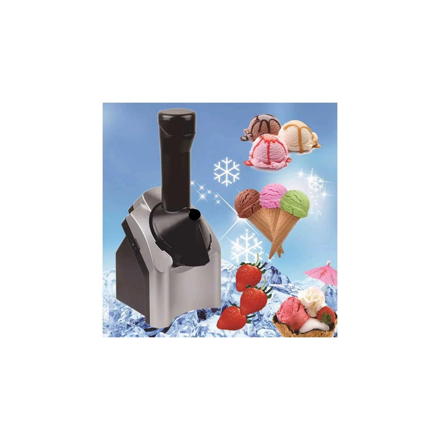 Fruit soft serve ice cream machine, electronic frozen yogurt machine, sorbet machine for frozen fruit desserts, portable home use