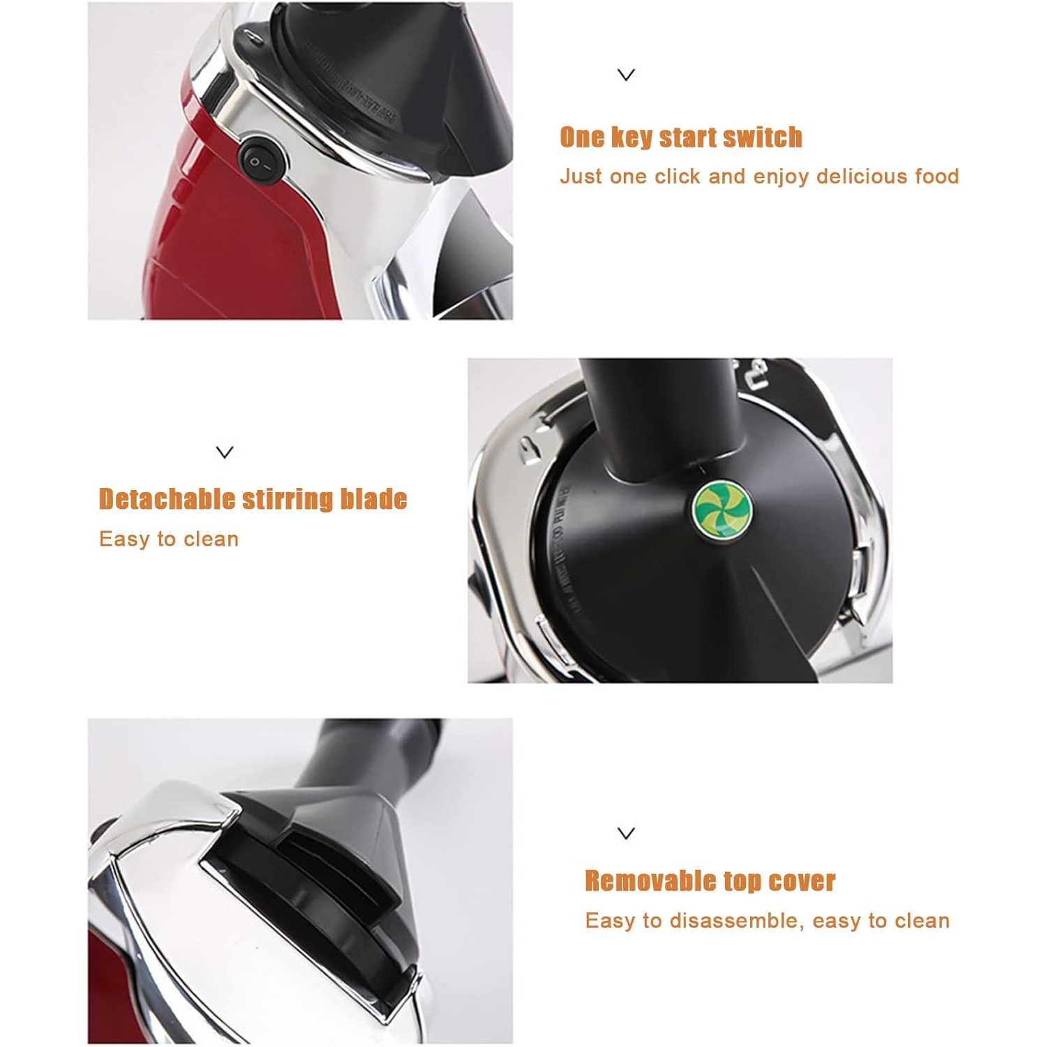 220W Frozen Fruit Ice Cream Machine, DIY Healthy Soft Ice Cream, Smoothie, Frozen Yogurt, No Additives and Artificial Colors, Dessert Machine