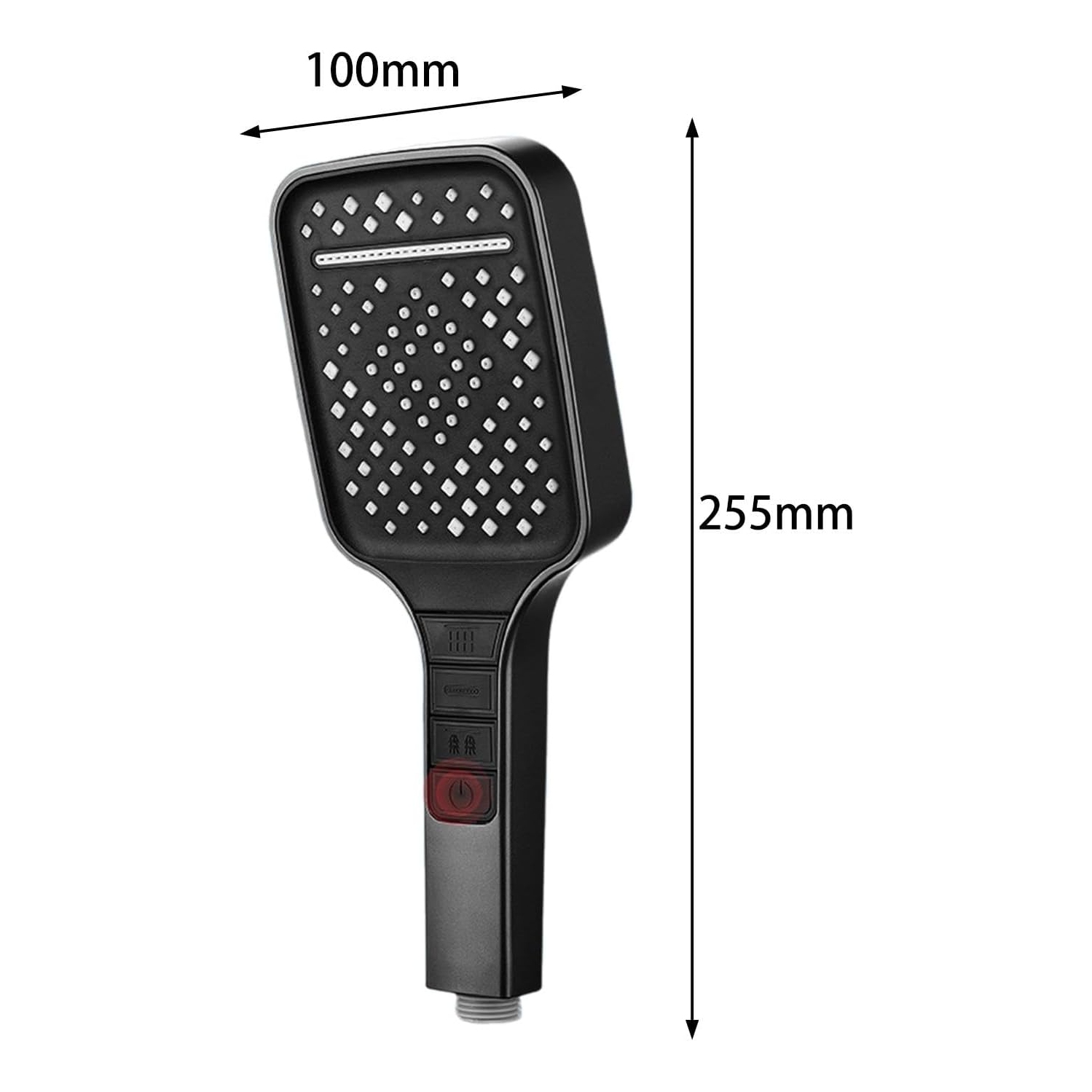 High Pressure Shower Head Removable 7 Mode Rain Shower Head Handheld Shower Head - Black + 1.5m Black Encrypted Tube