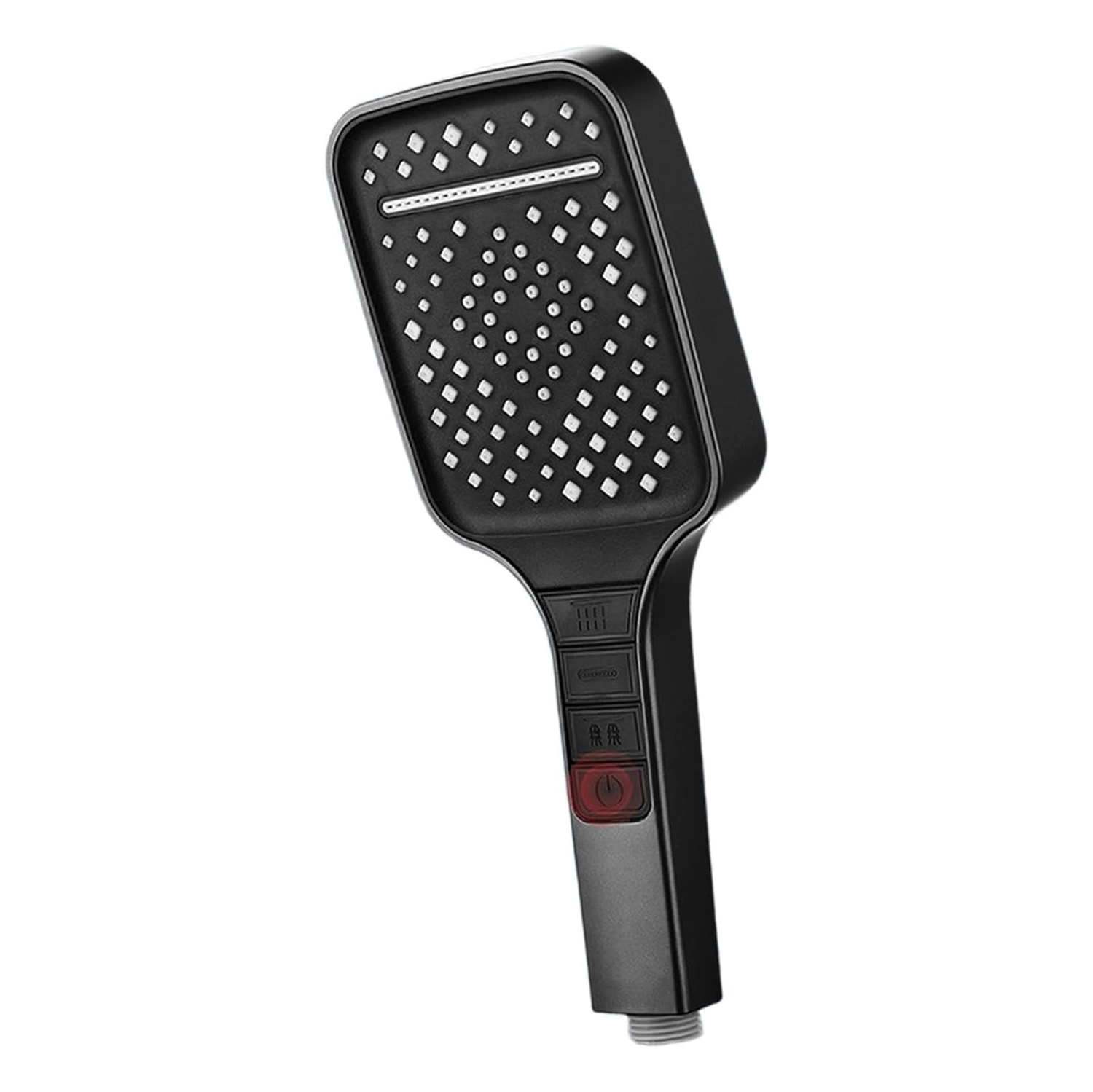 High Pressure Shower Head Removable 7 Mode Rain Shower Head Handheld Shower Head - Black + 1.5m Black Encrypted Tube