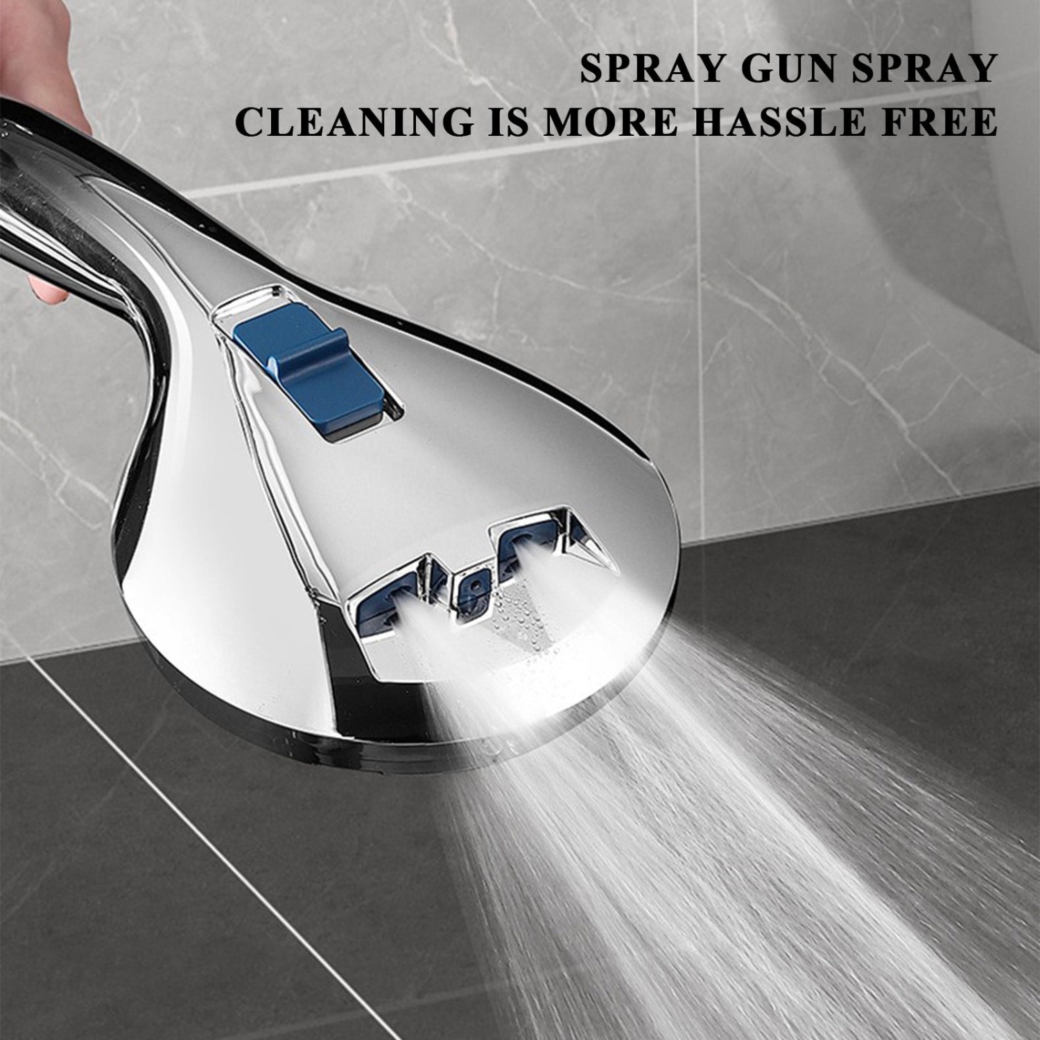 Handheld shower shower head American style seven-speed double spray gun silicone water shower booster universal - silver