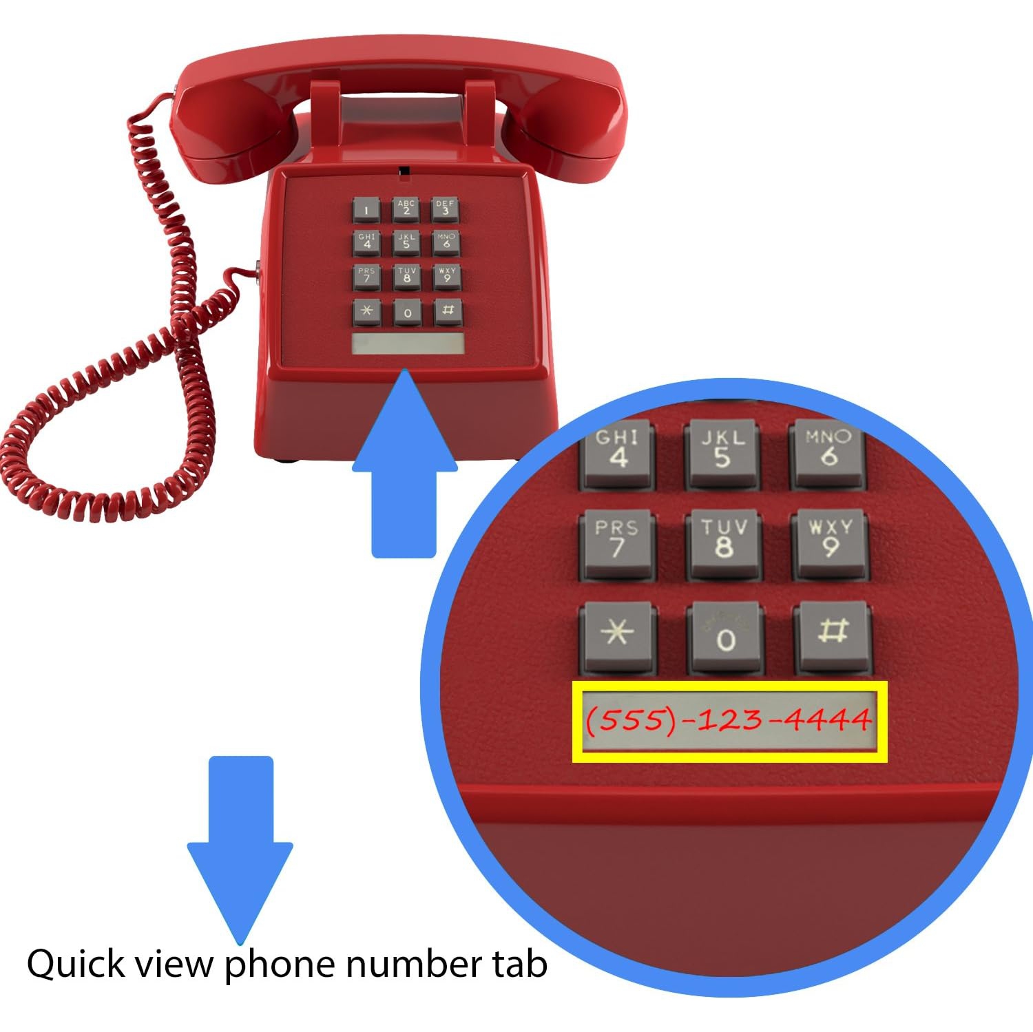 Antique Telephone Mechanical Bell Old Retro Office Hotel Fixed Landline Home Phone - Red