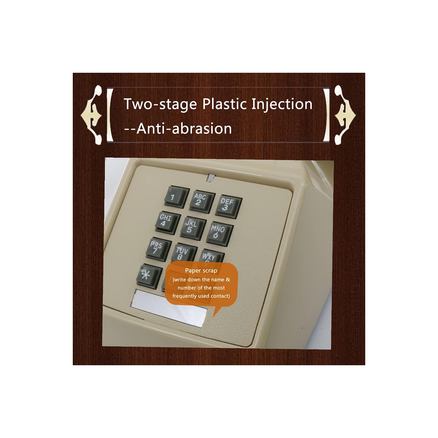 Téléphone ancien téléphone mécanique Bell Old Retro Office Hôtel fixe fixe fixe fixe fixe - Noir