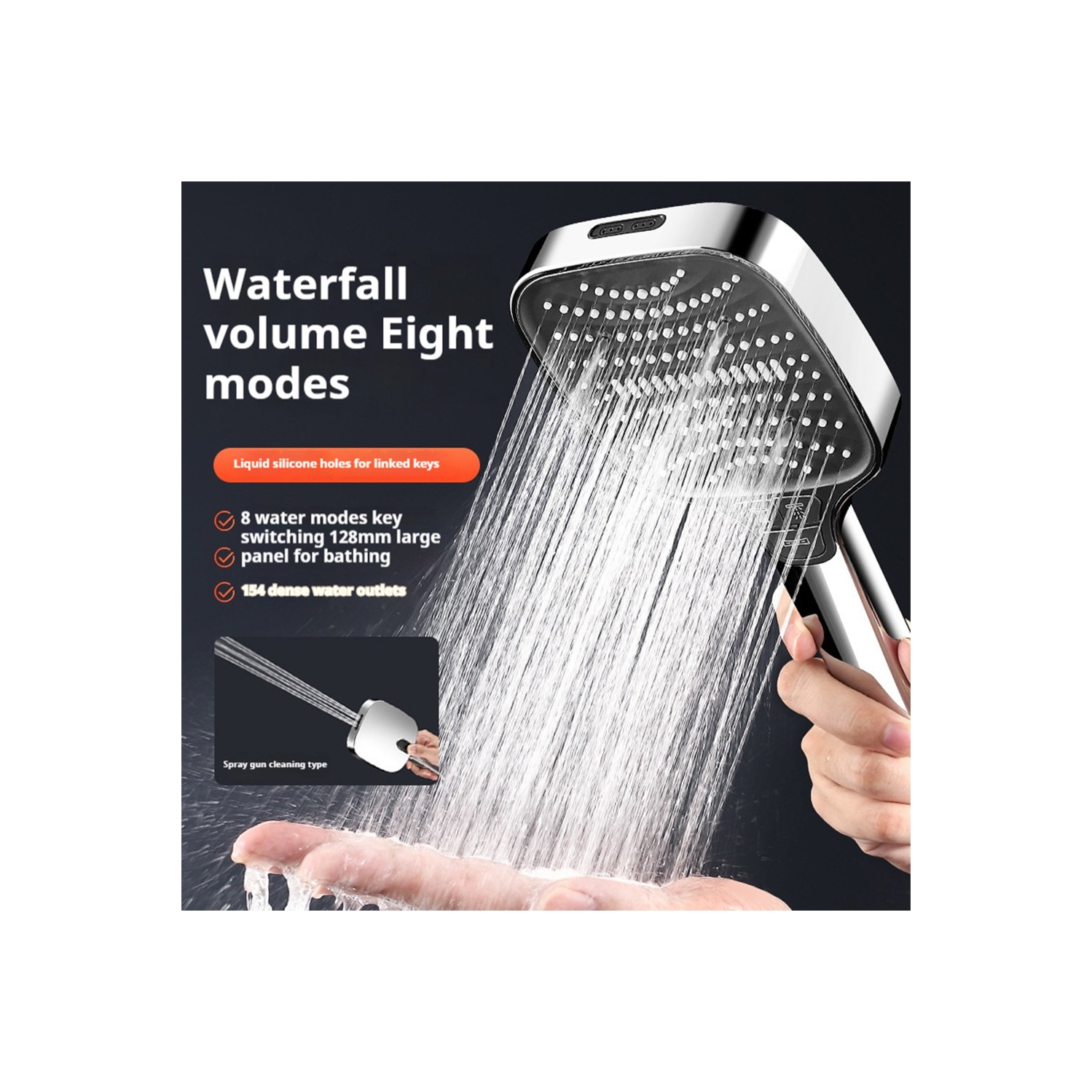 Supercharged shower head Super strong shower water heater Handheld pressurized headShower head only
