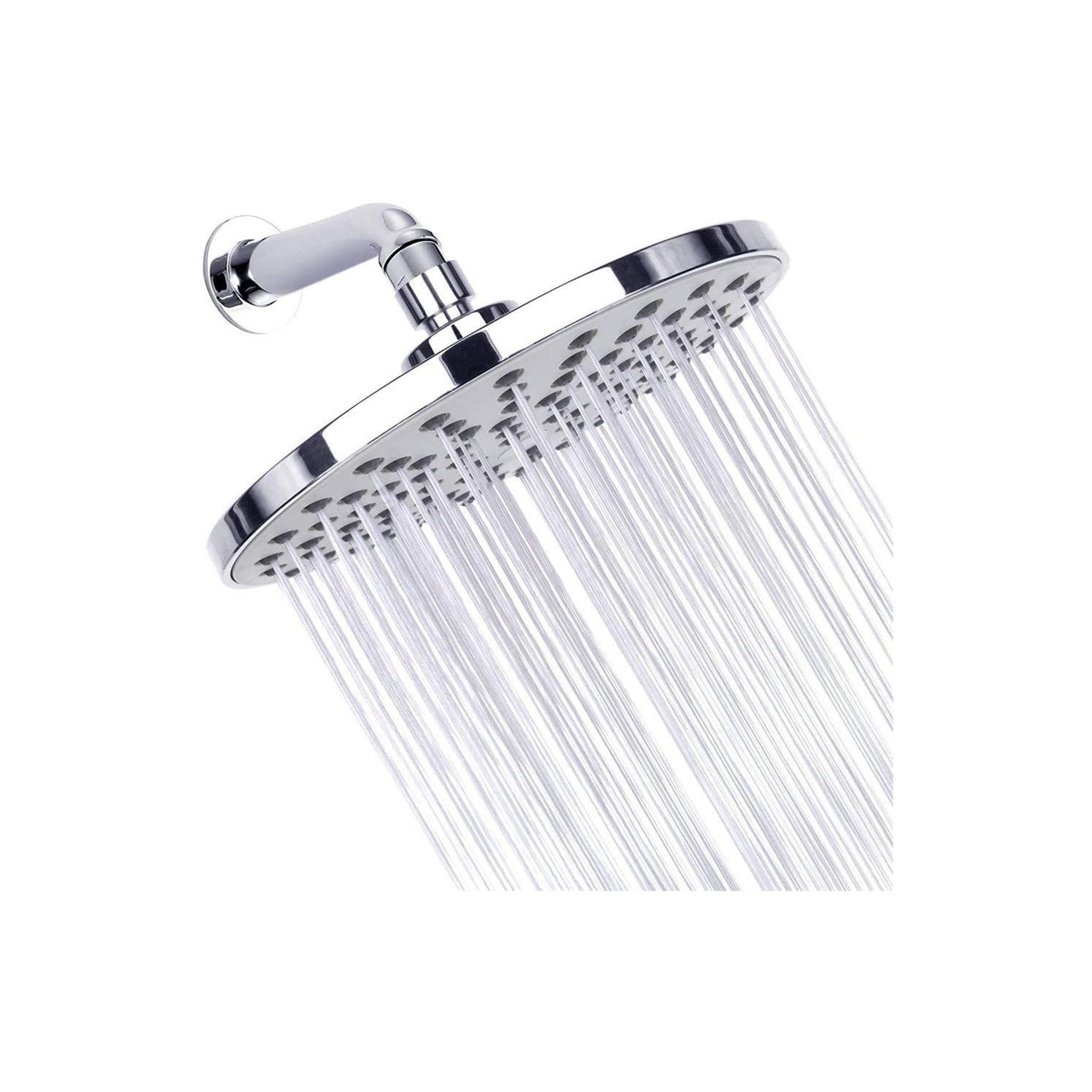 Chrome Bathroom Shower Round Shower Head Replacement Polished High Pressure Shower Head 8 Inch Rain Shower Head Adjustable Bathroom Shower Head