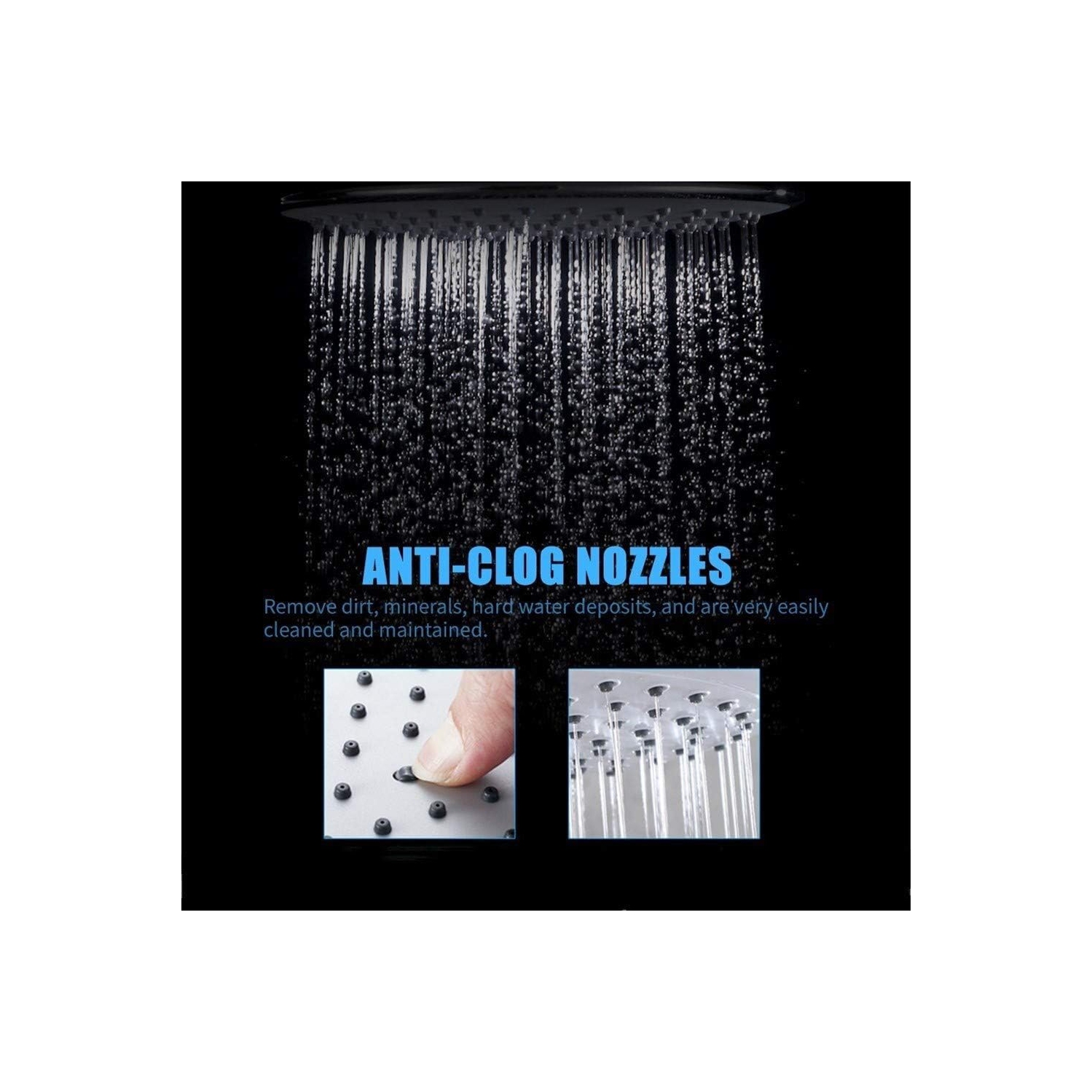 Chrome Bathroom Shower Round Shower Head Replacement Polished High Pressure Shower Head 8 Inch Rain Shower Head Adjustable Bathroom Shower Head