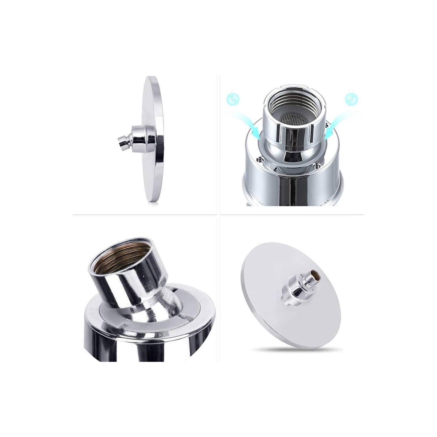 Chrome Bathroom Shower Round Shower Head Replacement Polished High Pressure Shower Head 8 Inch Rain Shower Head Adjustable Bathroom Shower Head