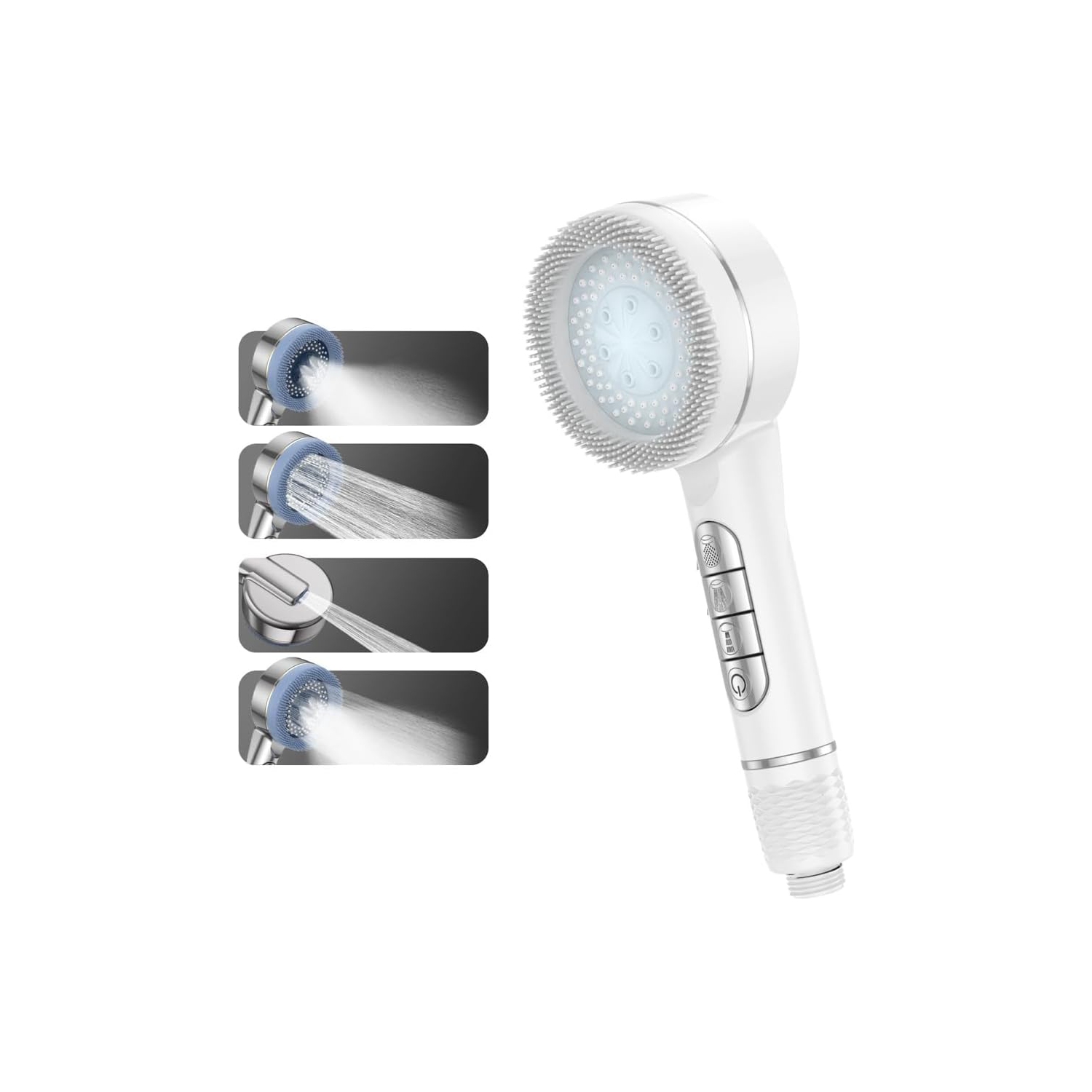 Ultra-high pressure handheld shower head, one-touch water discharge, 4-speed massage shower head with filter, bathroom accessories