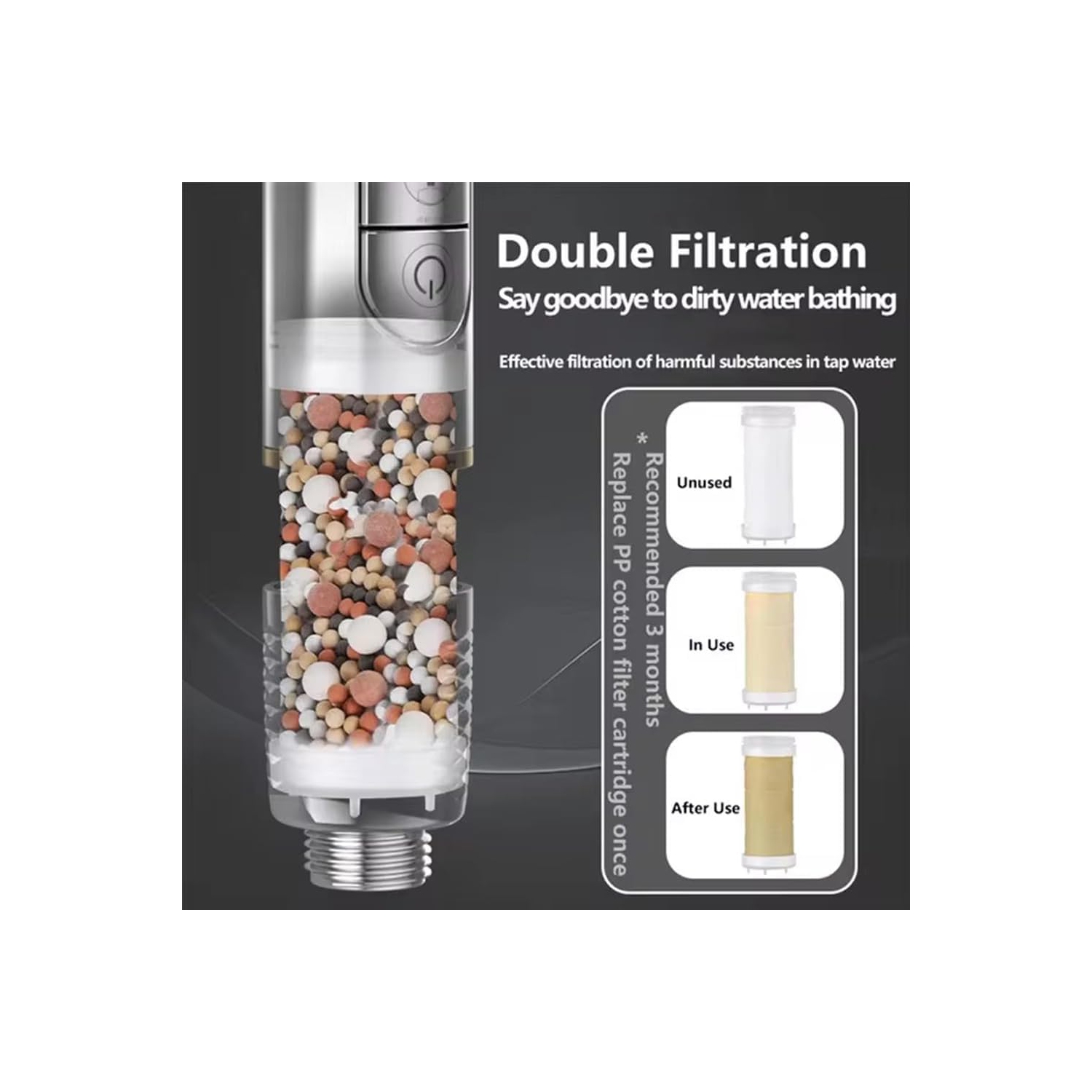 Pomme de douche portative à ultra haute pression, décharge d'eau à une touche, pomme de douche massante à 4 vitesses avec filtre, accessoires de