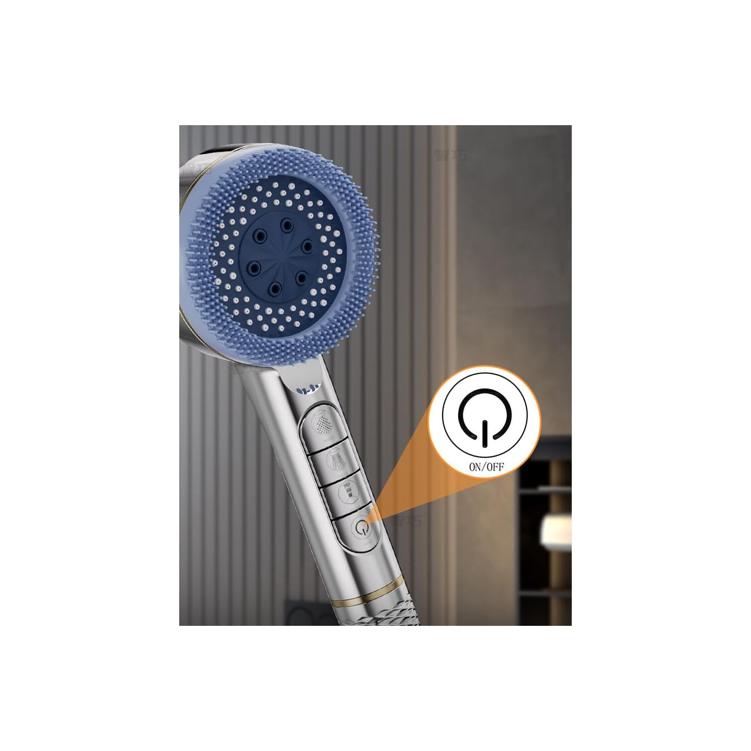 Pomme de douche portative à ultra haute pression, décharge d'eau à une touche, pomme de douche massante à 4 vitesses avec filtre, accessoires de