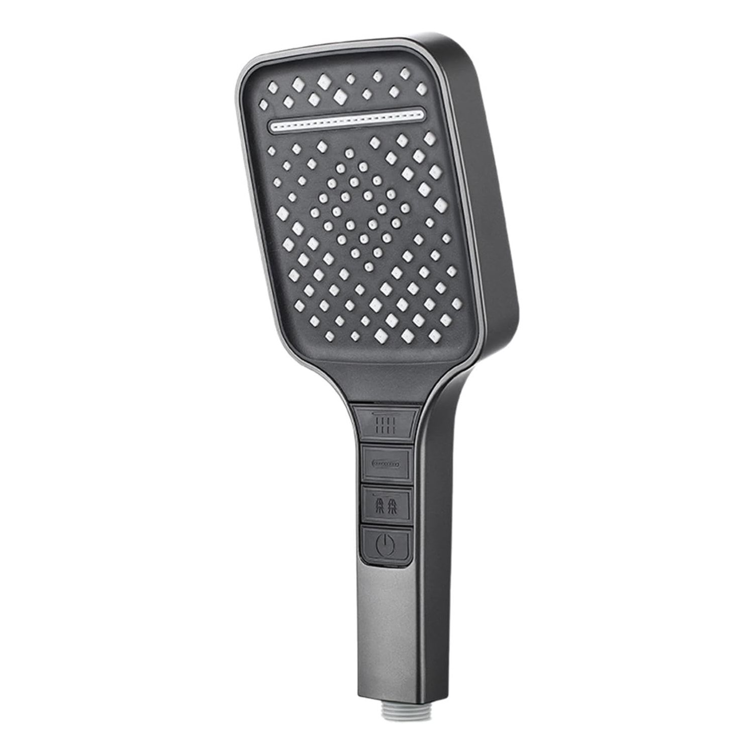 High Pressure Shower Head Removable 7-Mode Rain Shower Head Handheld Shower Head - Grey + 1.5m Silver Encryption Tube