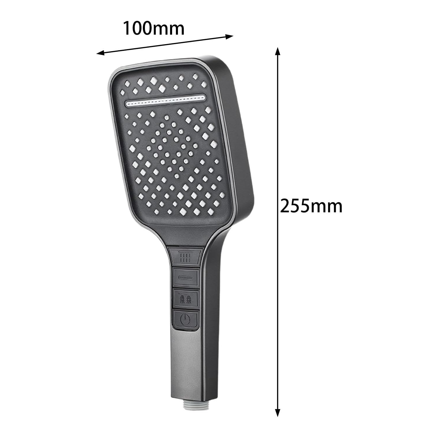 High Pressure Shower Head Removable 7-Mode Rain Shower Head Handheld Shower Head - Grey + 1.5m Silver Encryption Tube