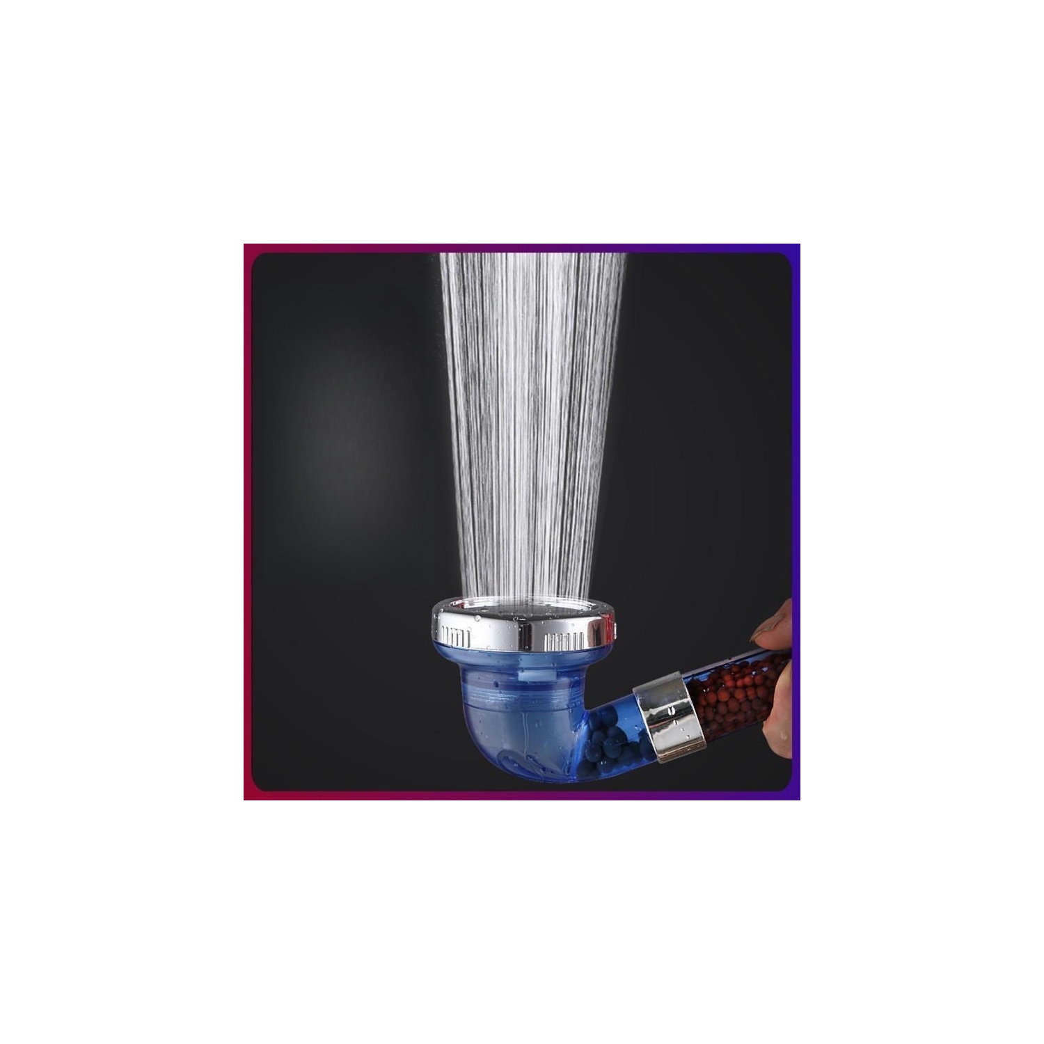 Ion shower head with three modes, high pressure, filter and water, negative ion energy ball, handheld shower, three-level negative ion shower