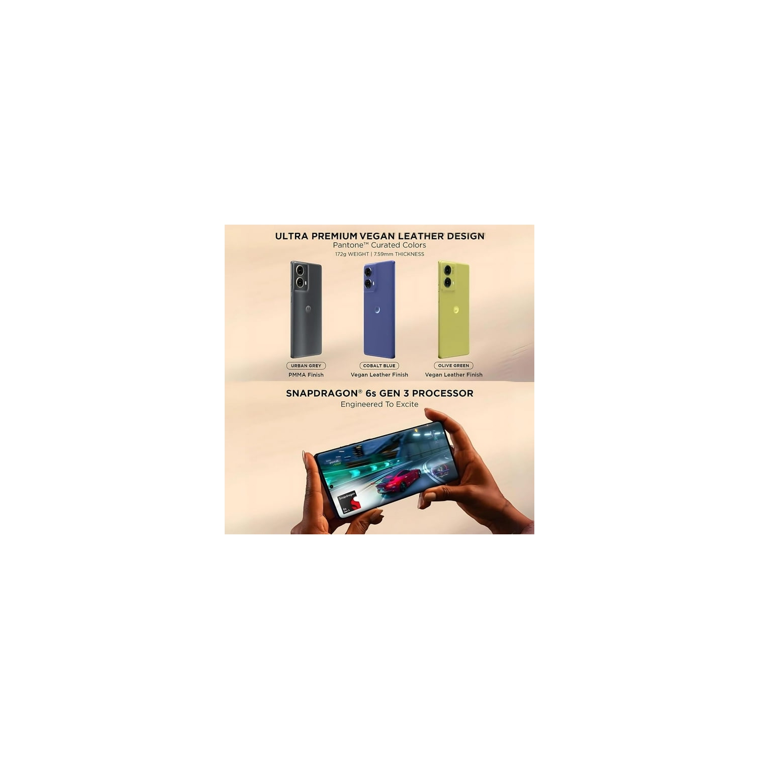 Moto G85 5G 256&nbsp;Go + mémoire vive 12&nbsp;Go | Écran incurvé P-OLED 120 Hz 6,67&nbsp;po 3D | Téléphone intelligent déverrouillé à deux cartes