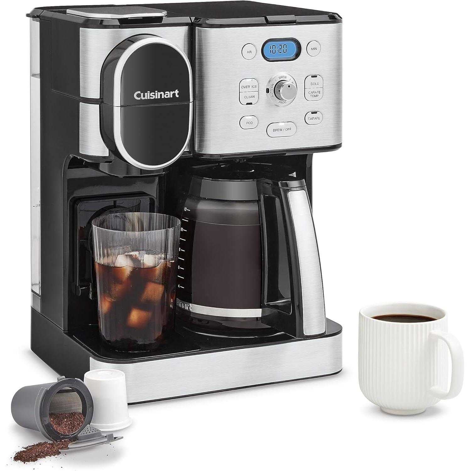 Cuisinart Coffee Maker - 12-Cup Glass Carafe, Automatic Hot & Iced Coffee Brewer, Stainless Steel