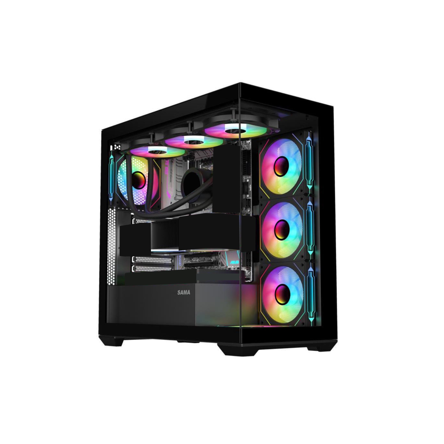 Zonic Gaming PC - Liquid Cooled AMD Ryzen 7 9700X 3.8GHz 8-Core, AMD Radeon RX 7900 XTX 24GB, DLSS AI-Powered Performance, 2TB SSD, 64GB DDR5, Windows 11