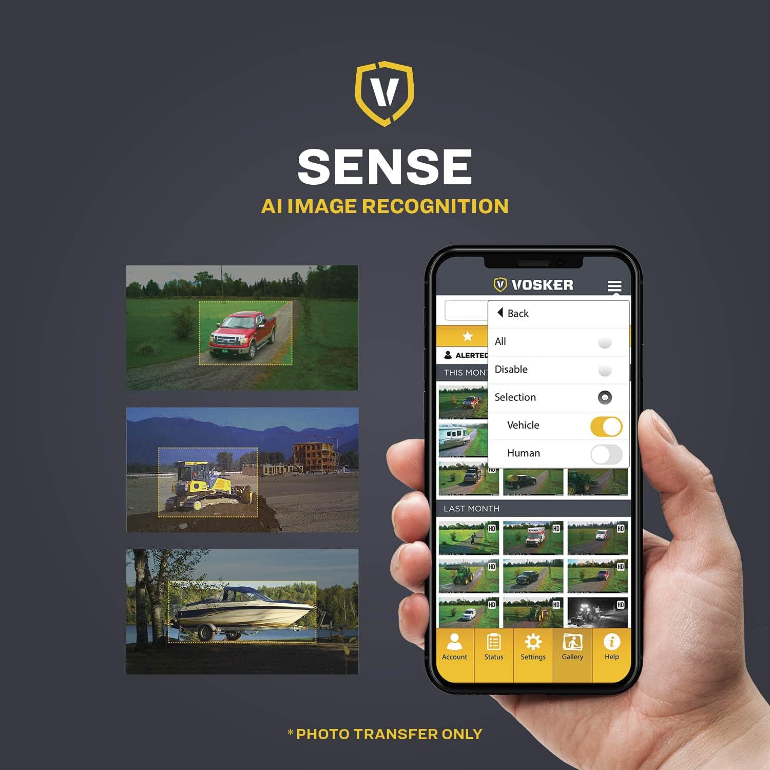 VOSKER V150 TWIN PACK Caméra de sécurité LTE solaire | Caméra sans fil à capteur activé par le mouvement, sans Wi-Fi | Recevez des photos sur votre