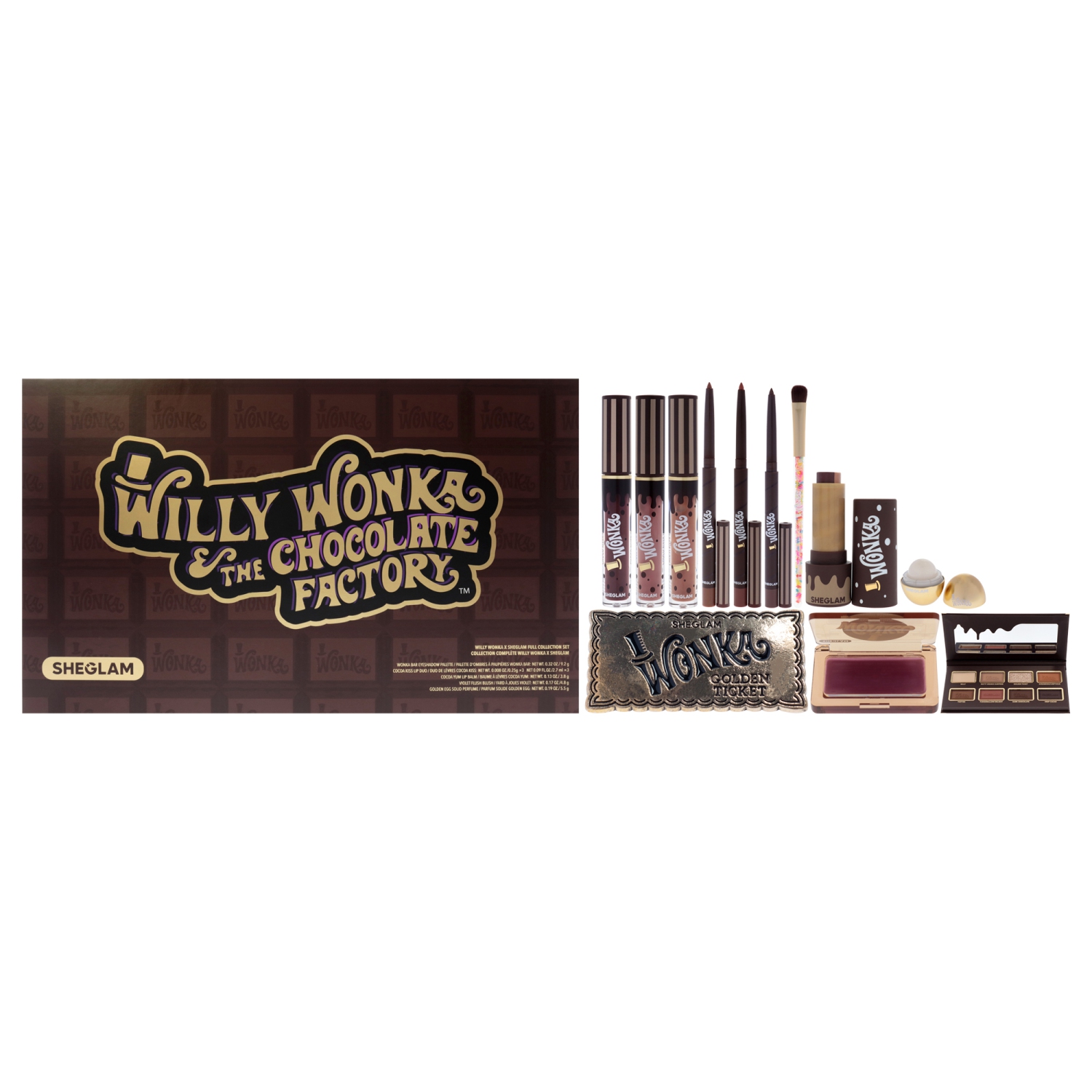 Willy Wonka Sheglam Full Collection Set - The Chocolate Factory by Sheglam for Women - 12 Pc Gift