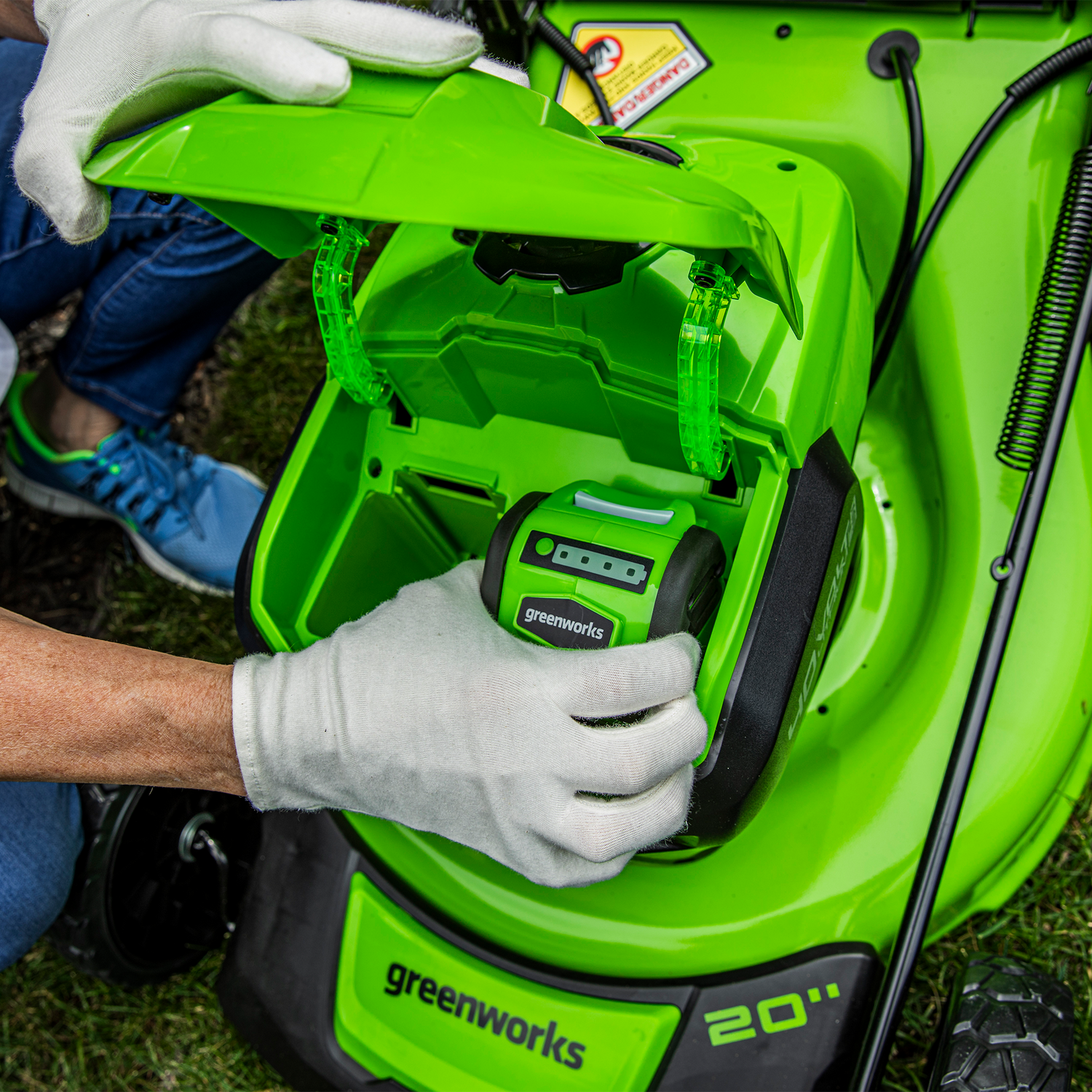 Greenworks 40V 20" Self-Propelled Mower & 40V 12" String Trimmer Combo Kit, 5.0Ah Battery and Charger Included