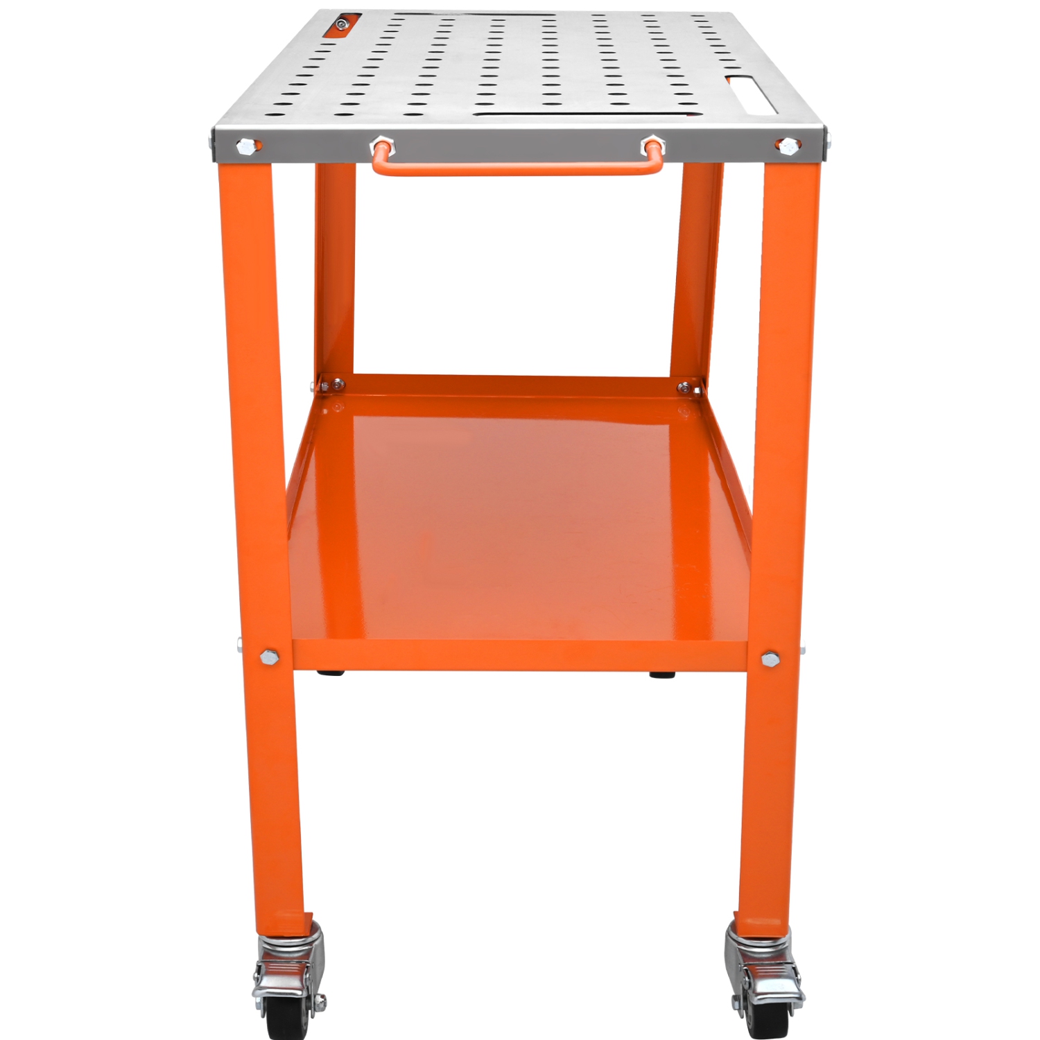VEVOR 36" x 18" Welding Table, 1200lbs Load Capacity Steel Welding Workbench Table on Wheels, Portable Work Bench with Braking Lockable Casters,4