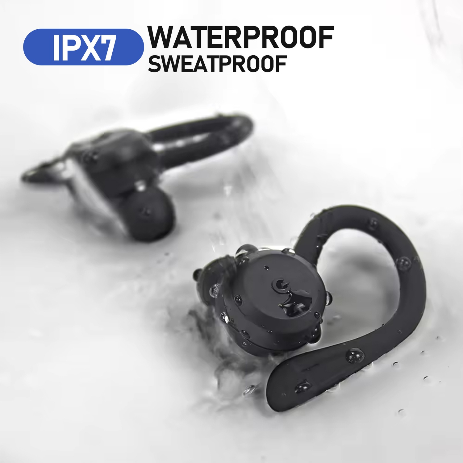 Écouteurs sport sans fil Bluetooth, écouteurs boutons stéréo 100 % sans fil, écouteurs boutons pour la course sportive