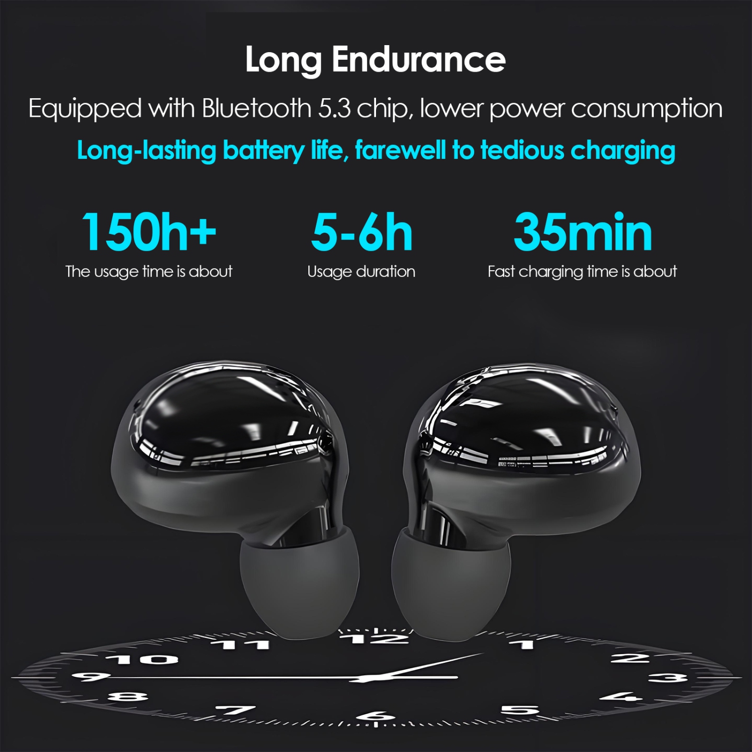 Écouteurs Bluetooth TWS, écouteurs tactiles sans fil, écouteurs de jeu étanches avec écran LED pour la maison et les voyages