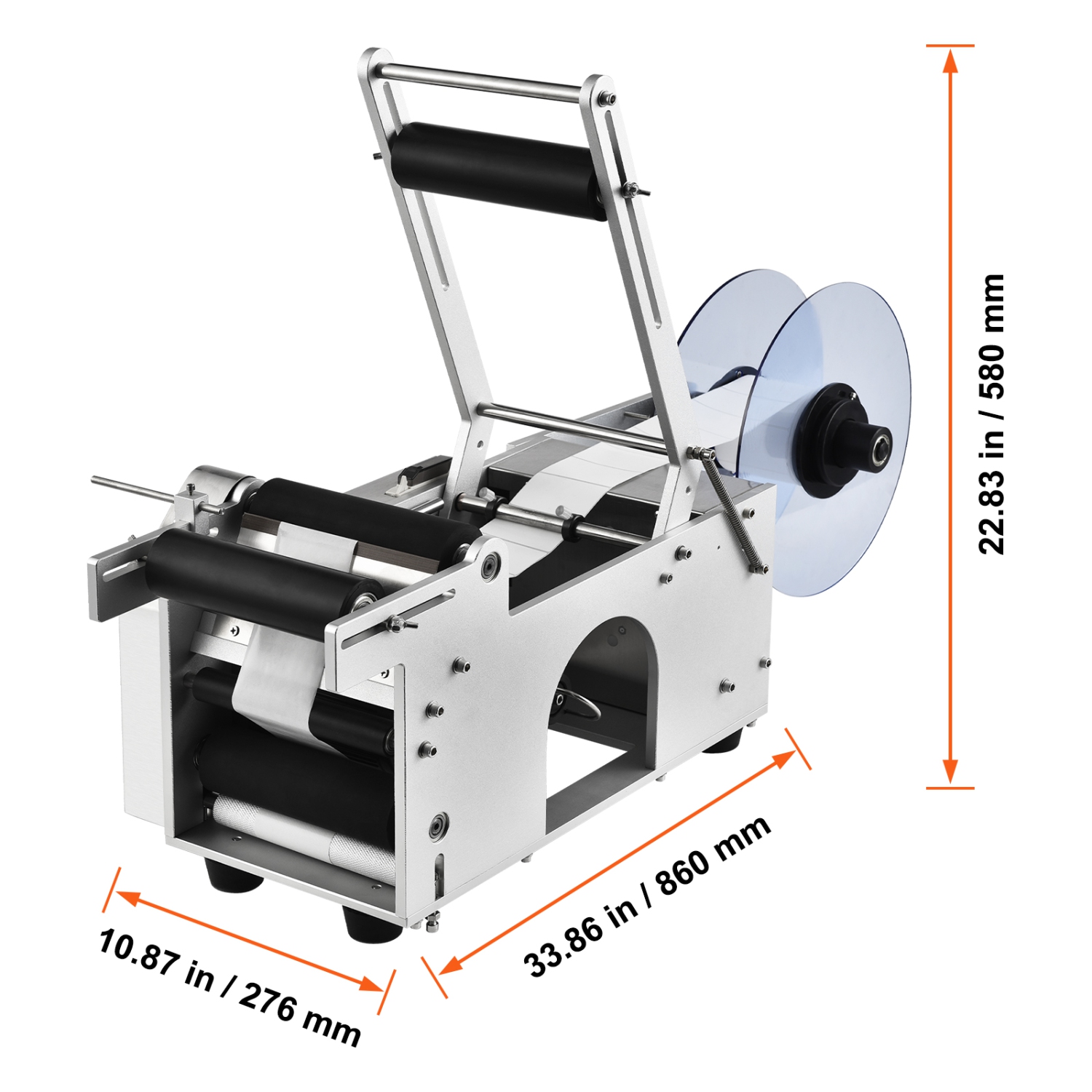 VEVOR 20-50pcs/min Semi-Automatic Round Labeling Machine, Electric Bottle Label Applicator, Round Bottle Labeler Suitable for Bottle Diameter