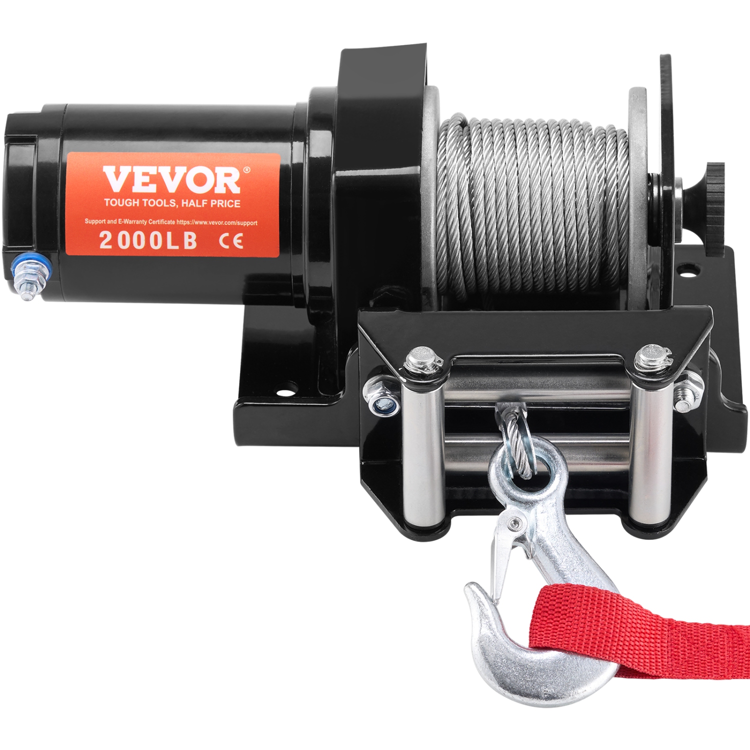 Treuil électrique VEVOR, capacité de traction de la ligne 2000&nbsp;lb, treuil c.c. 12&nbsp;V pour VTT/VUTT avec Φcâble en acier 5/32 in x 39&nbsp;pi