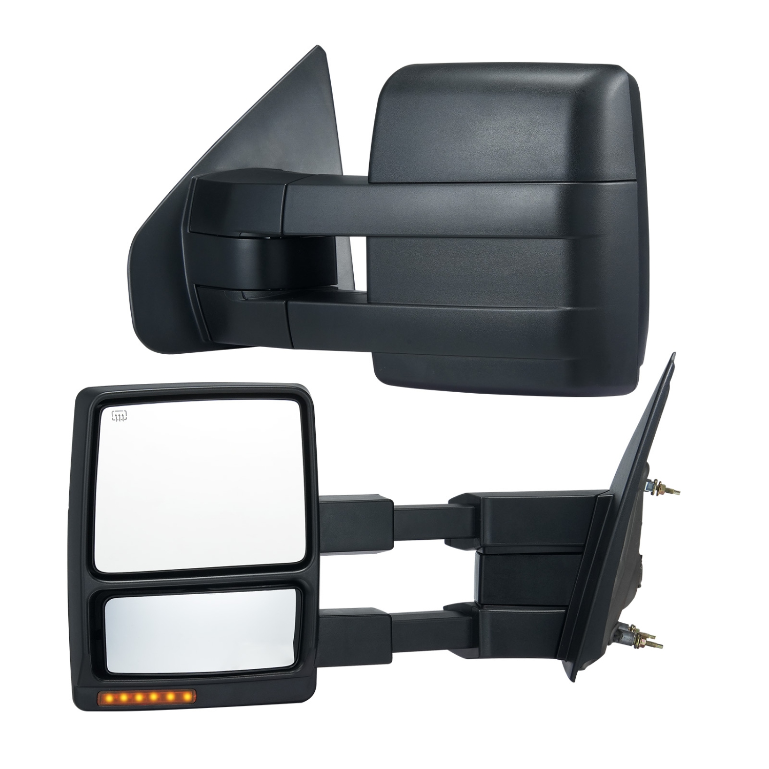 VEVOR 2004-2014 Ford F150 Towing Mirrors, Left & Right Pair Set, Power Heated with Signal Light & Puddle Light, Plane & Convex Glass, Manual