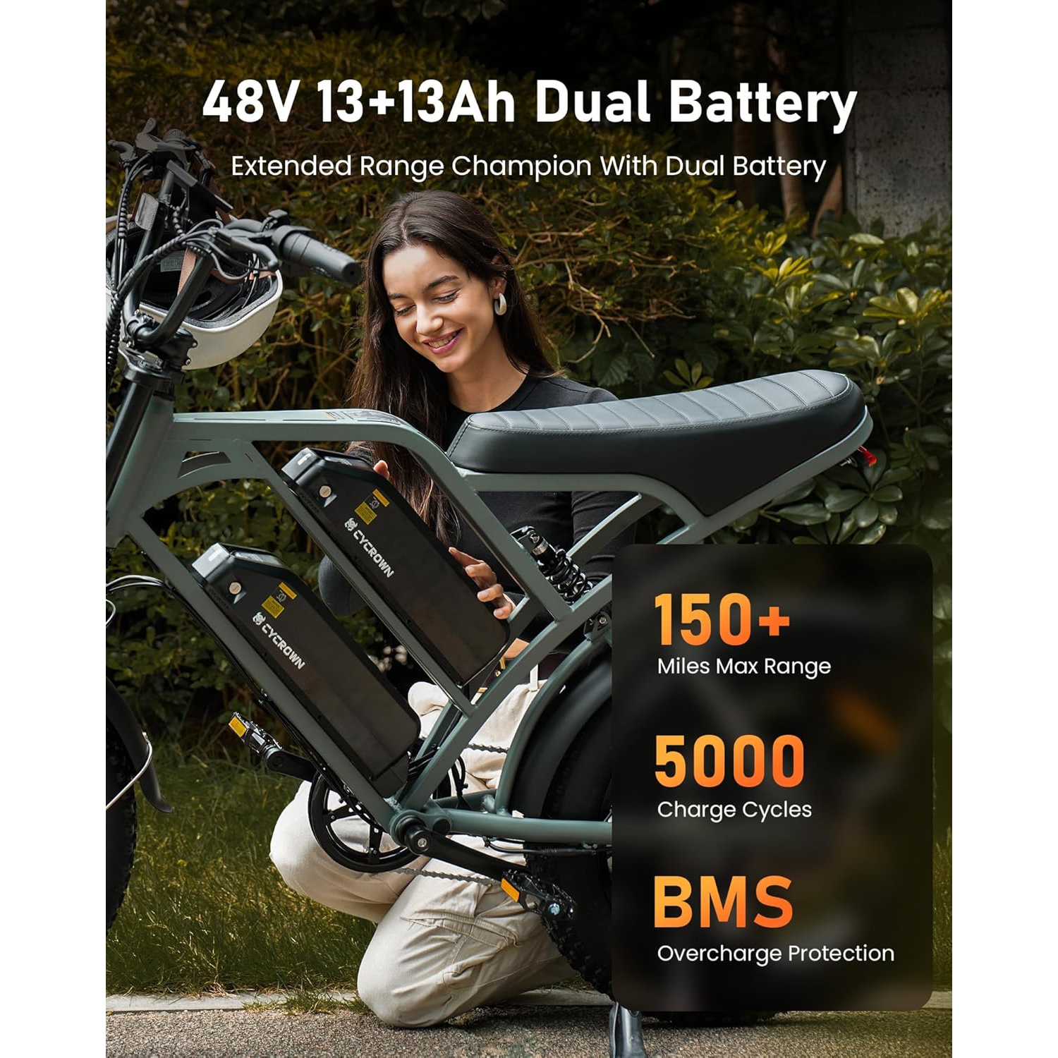 CYCROWN CycHunter Electric Bike for Adults - Black