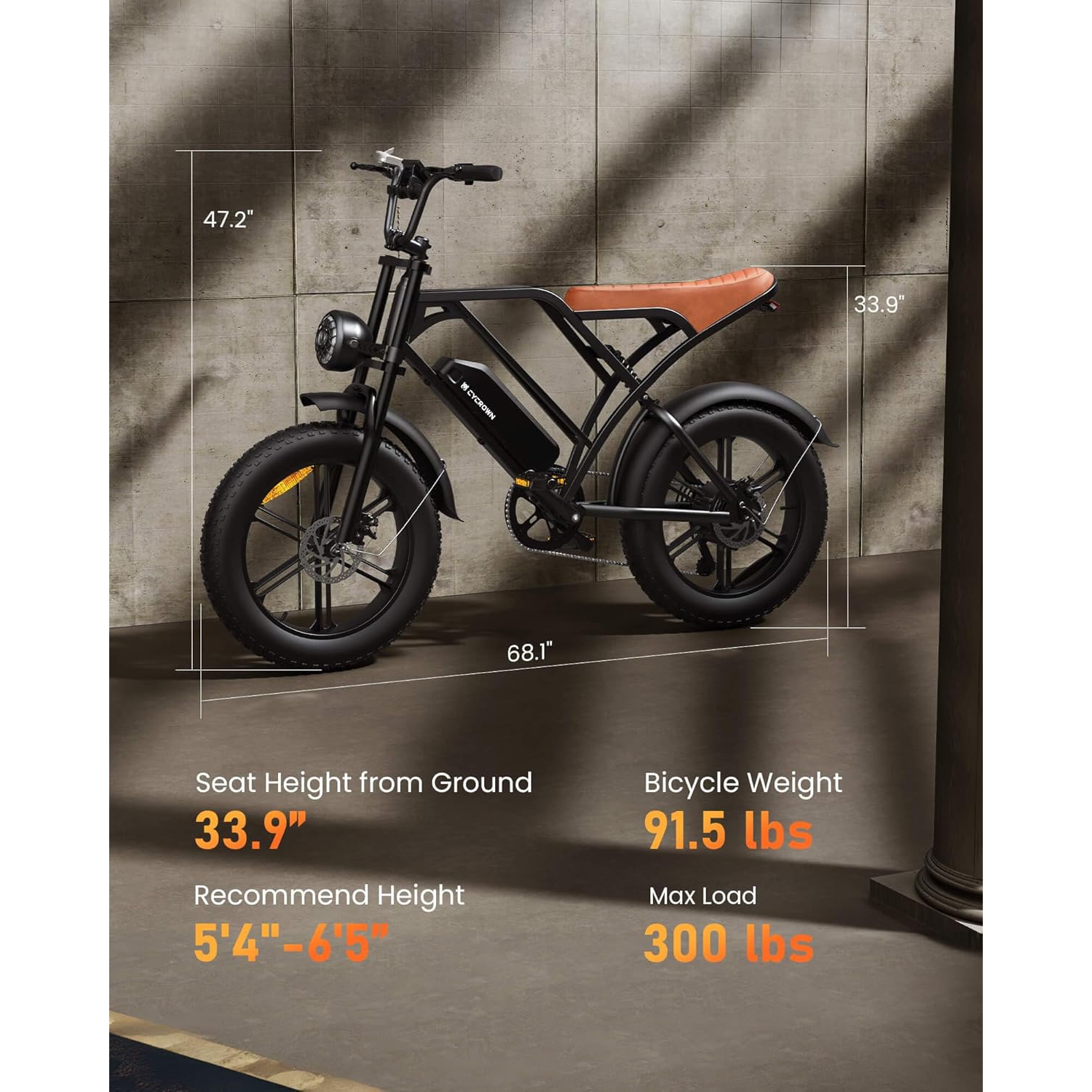 CYCROWN CycHunter Electric Bike for Adults - Black