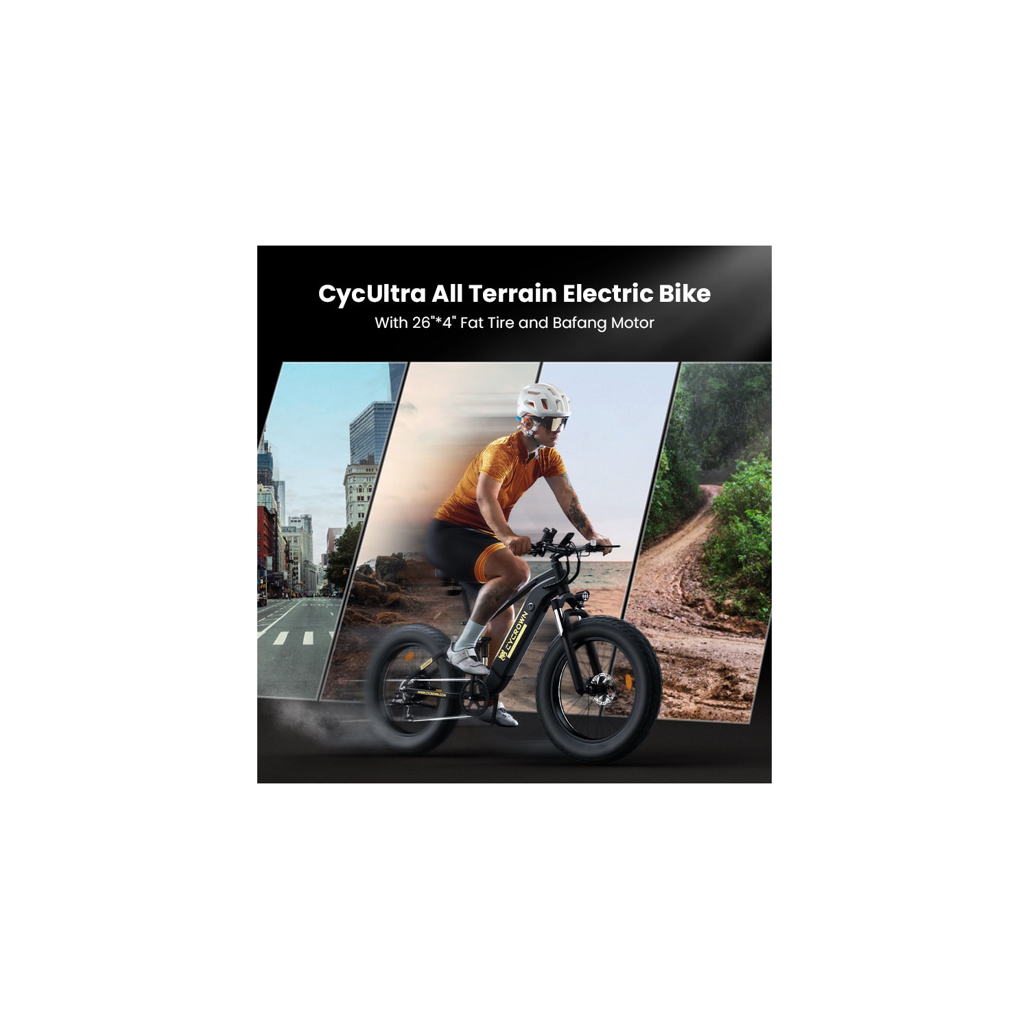 CYCROWN CycUltra Fat Tire Step Over Electric Bike - Jungle Green