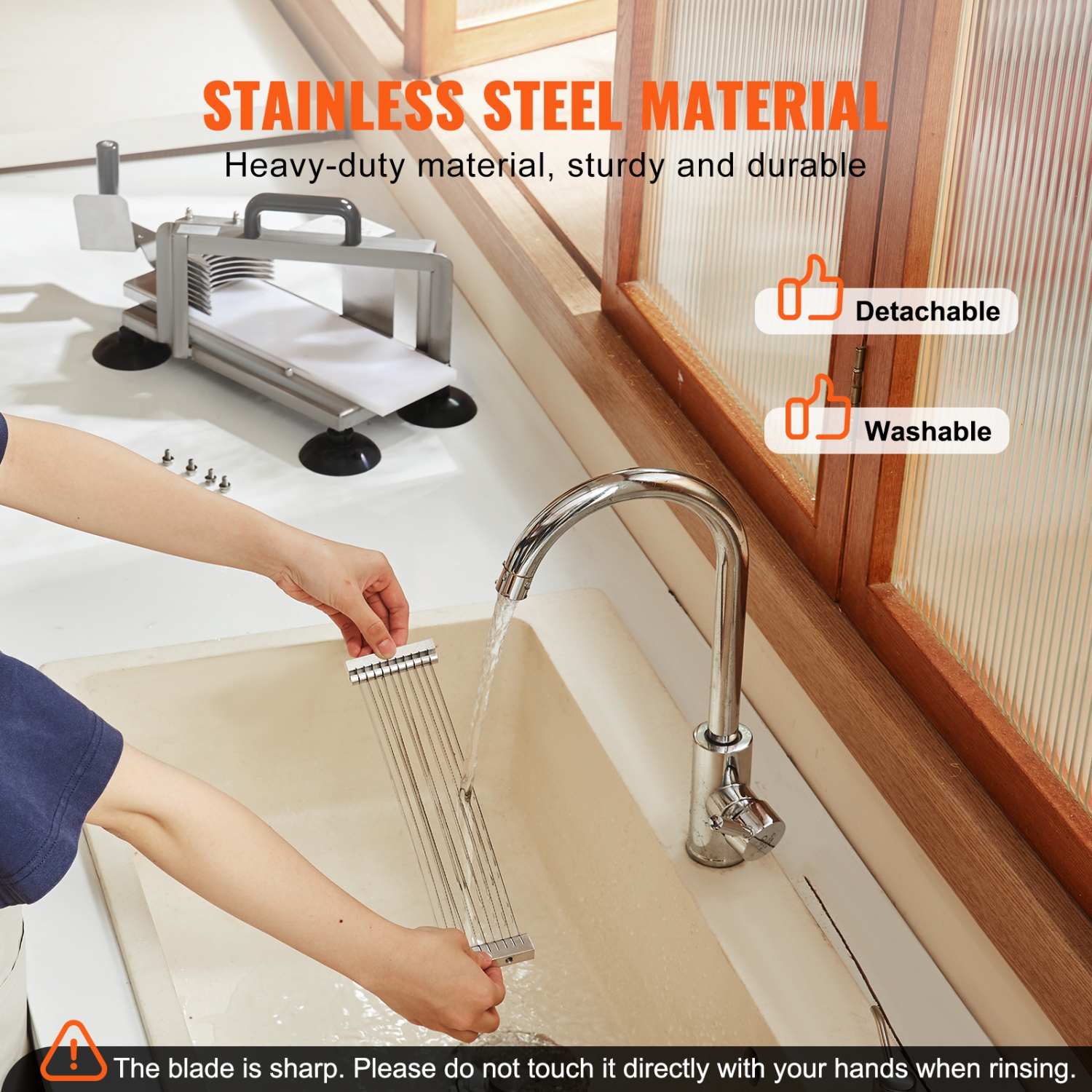 VEVOR 1/4 inch Commercial Tomato Slicer, Tomato Cutter Slicer, Stainless Steel Heavy Duty Tomato Slicer Machine, Manual Tomato Slicer with Non-slip