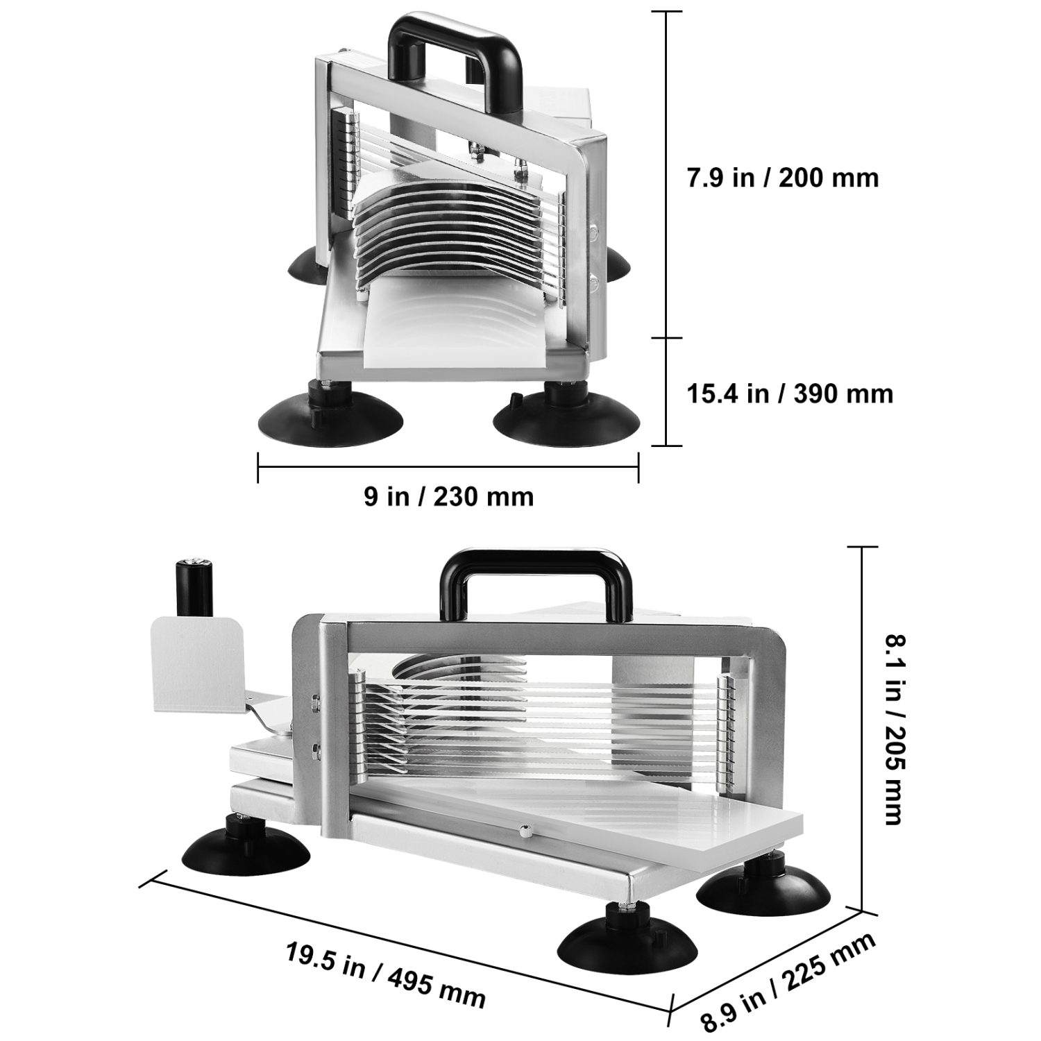 VEVOR 1/4 inch Commercial Tomato Slicer, Tomato Cutter Slicer, Stainless Steel Heavy Duty Tomato Slicer Machine, Manual Tomato Slicer with Non-slip
